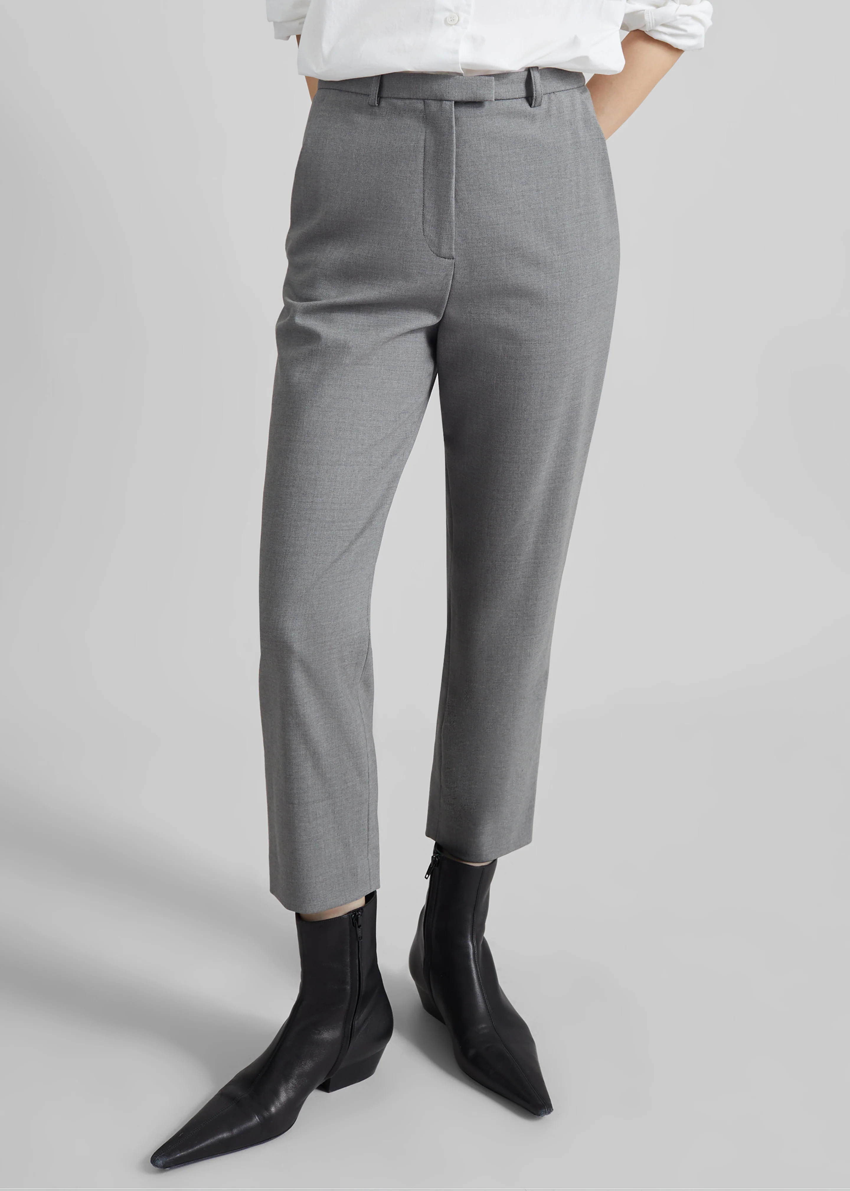 Loulou de Saison Carlo Straight Leg Pants - Grey - Image 2