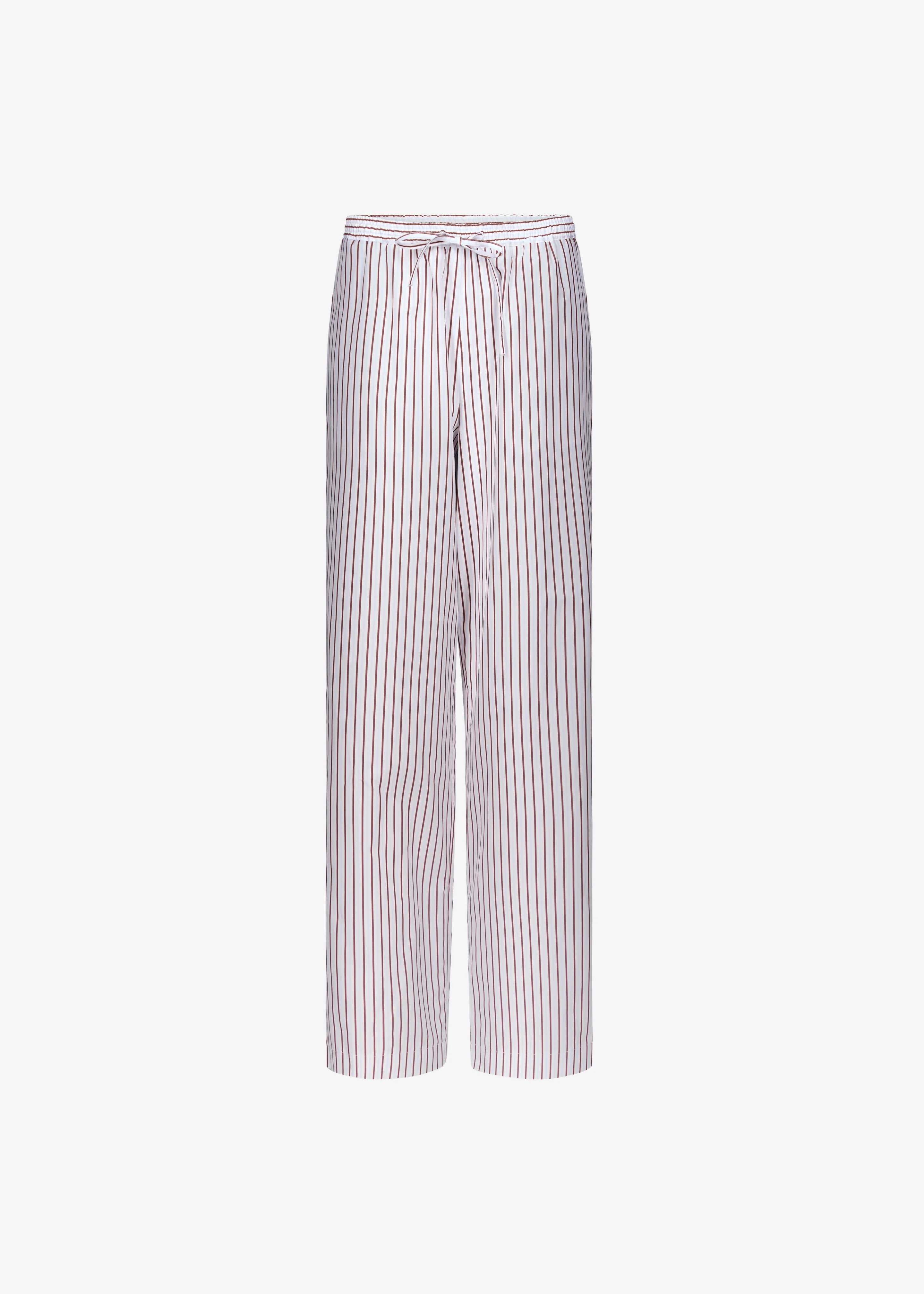 Loulou de Saison Cisco Striped Cotton Trousers - Dark Red/Light Blue - Image 5