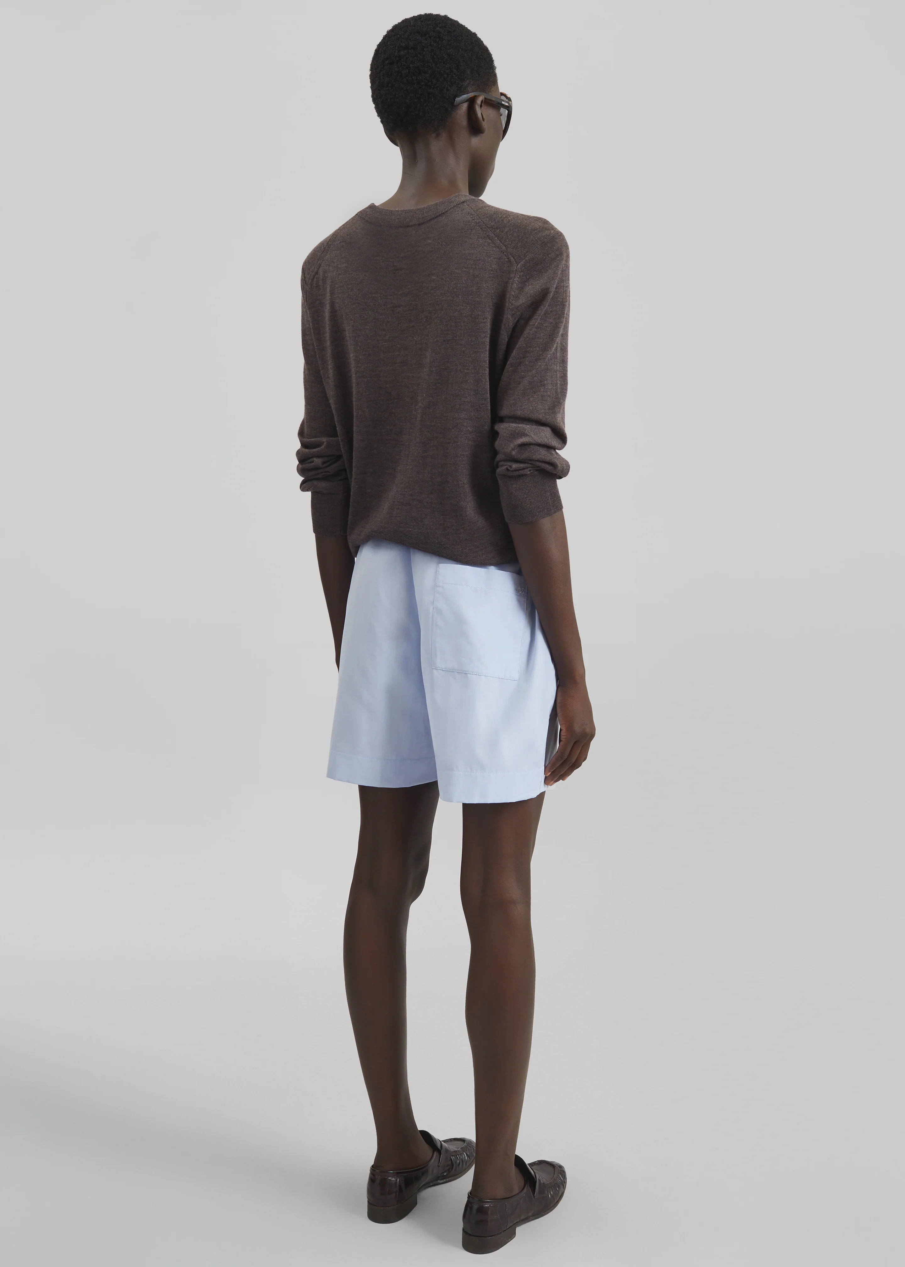 Loulou de Saison Ditto Fluid Cashmere Sweater - Brown Melange - Image 5