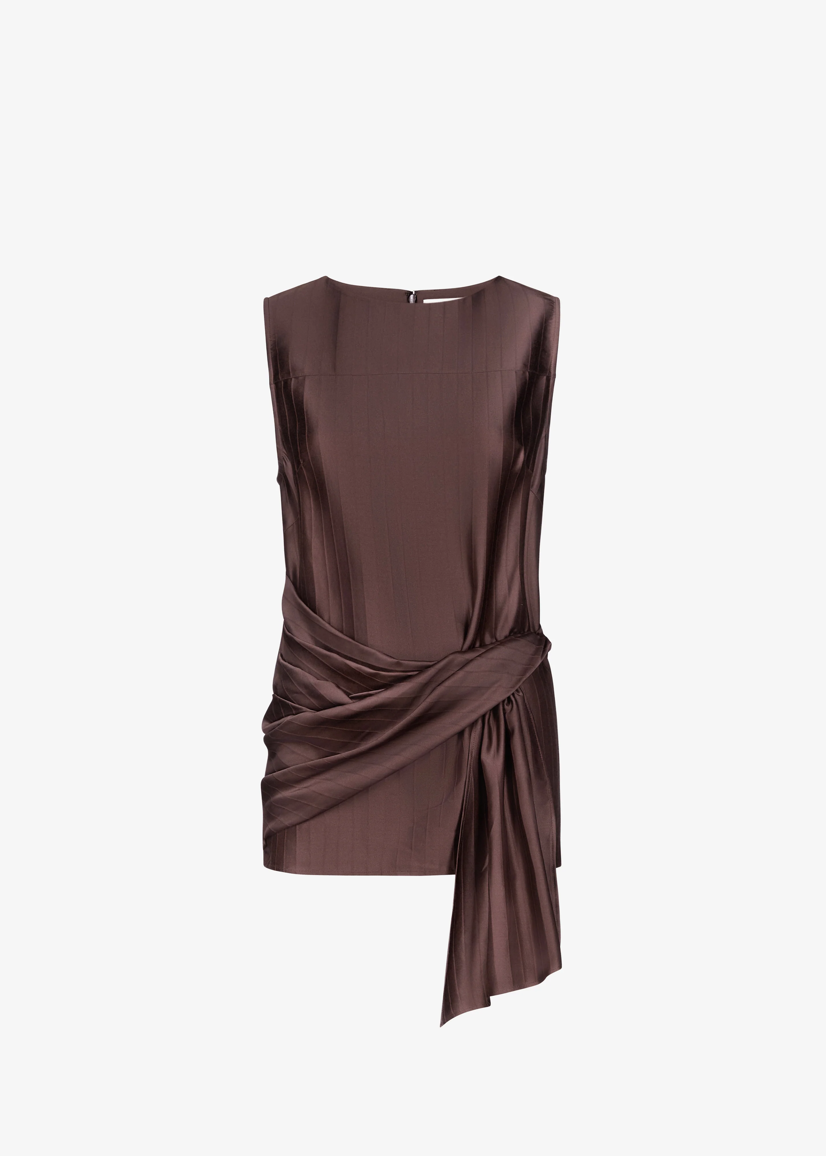 Loulou de Saison Fonda Draped Top - Dark Brown - Image 7