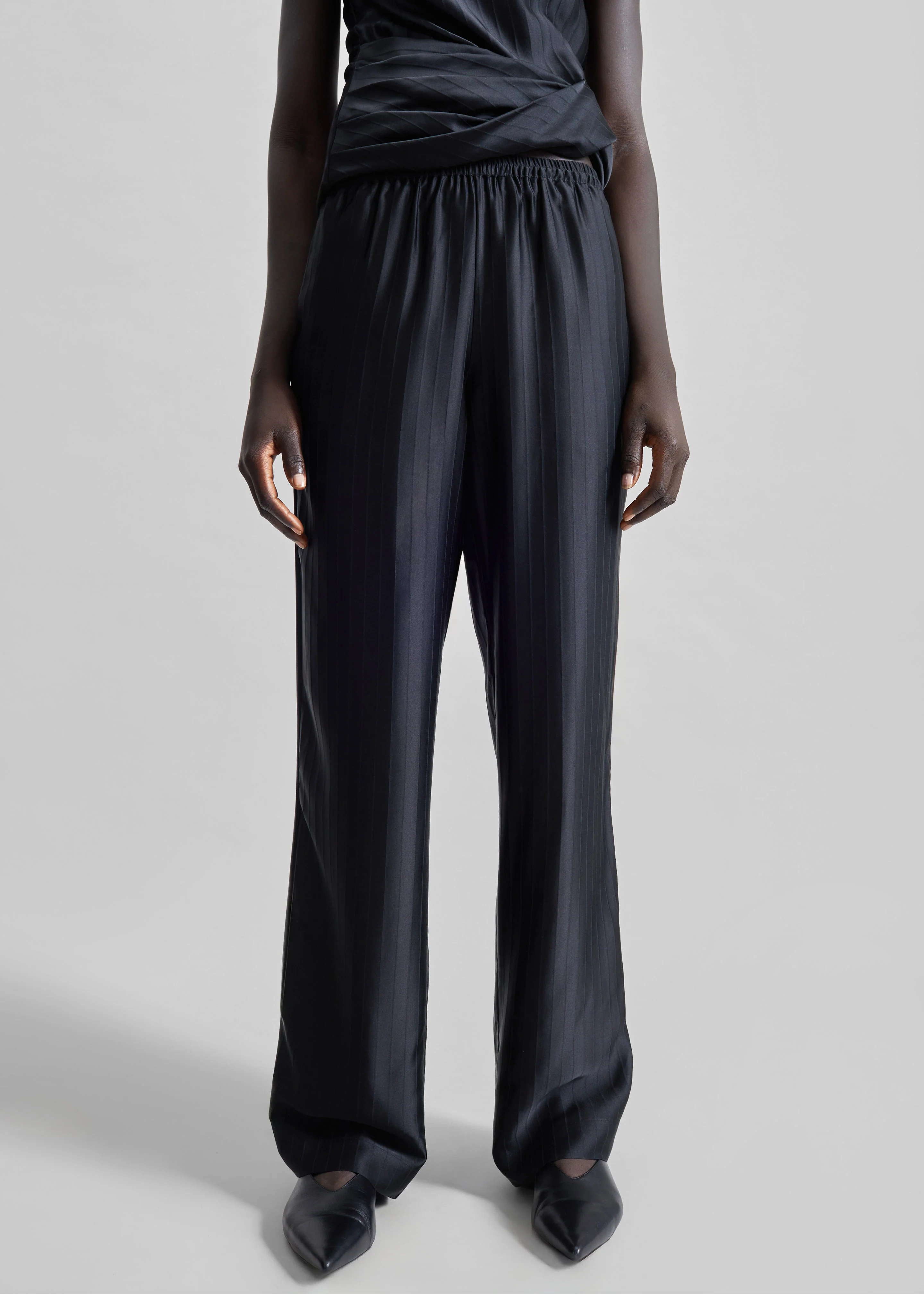 Loulou de Saison Kadala Silk Blend Trousers - Black - Image 5