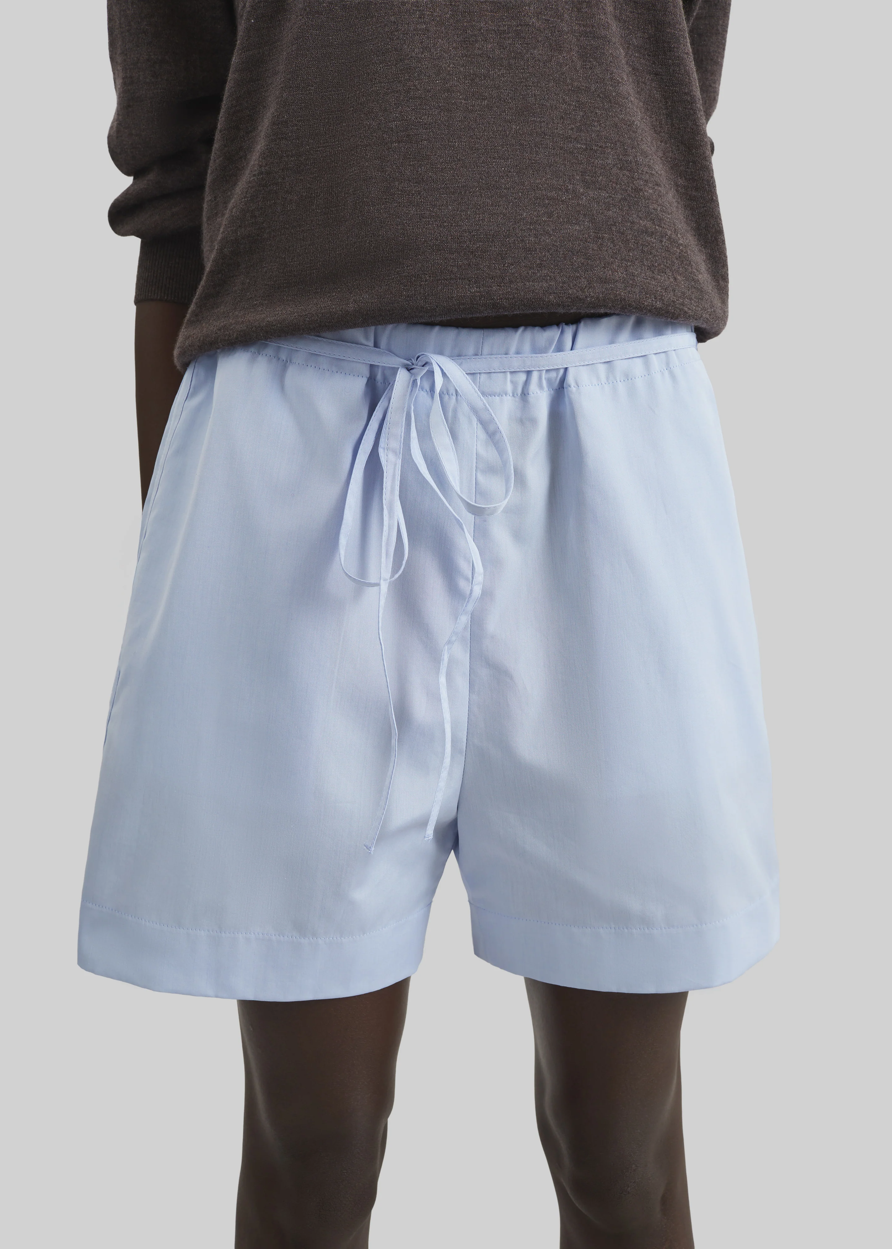 Loulou de Saison Malone Cotton Poplin Shorts - Storm - Image 2
