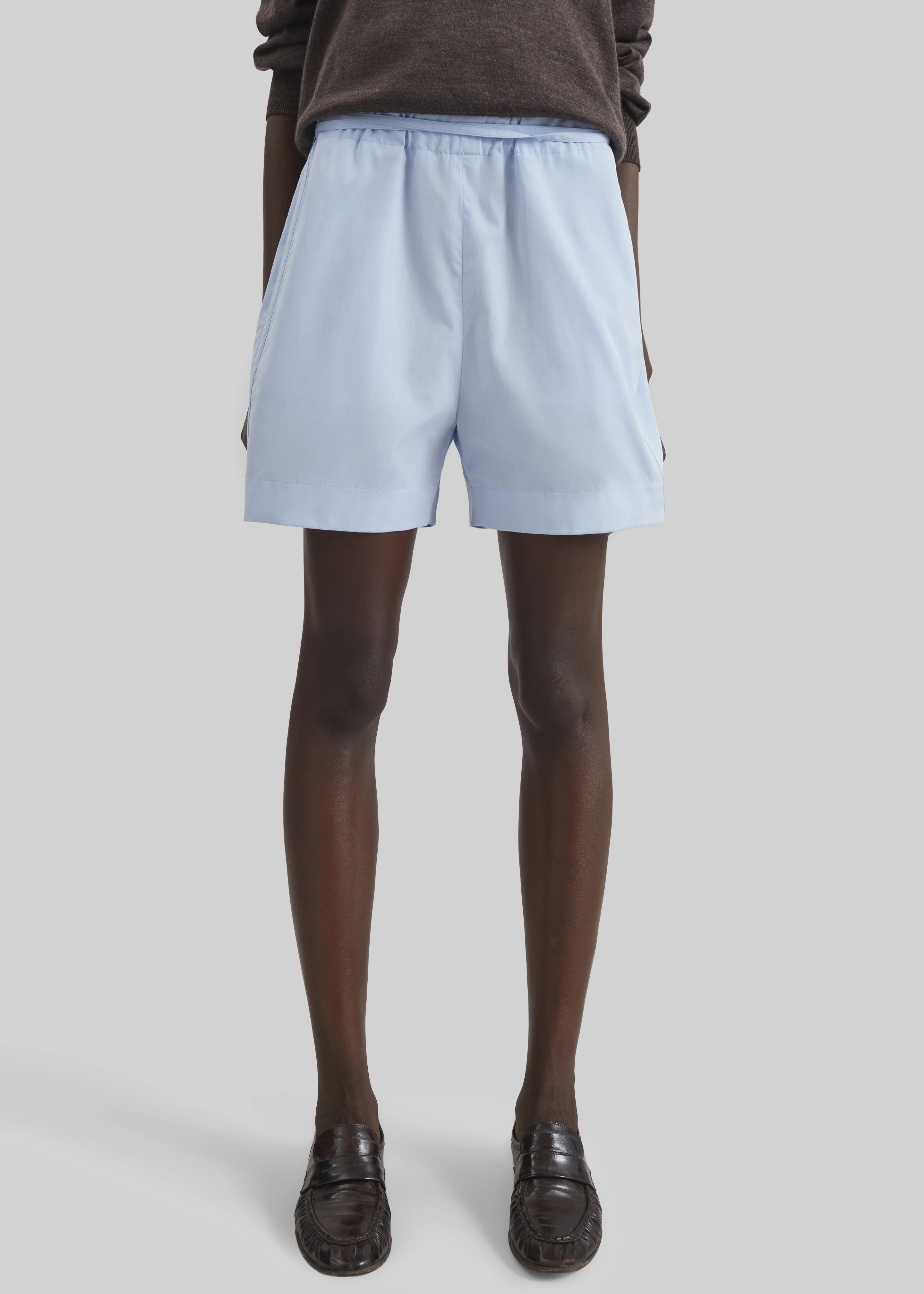 Loulou de Saison Malone Cotton Poplin Shorts - Storm - Image 3