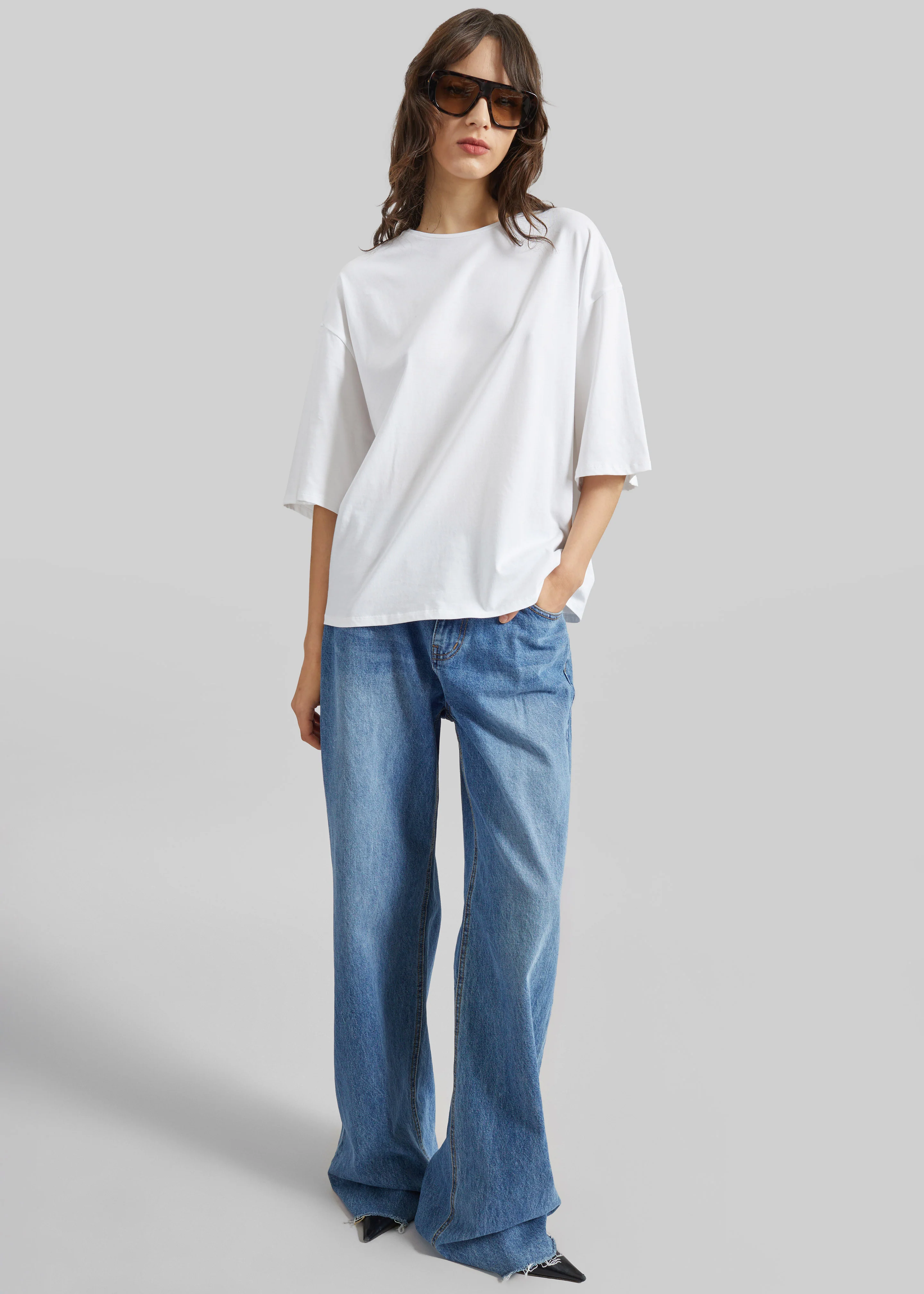 Loulou de Saison Osis Oversized T-Shirt - White - Image 2