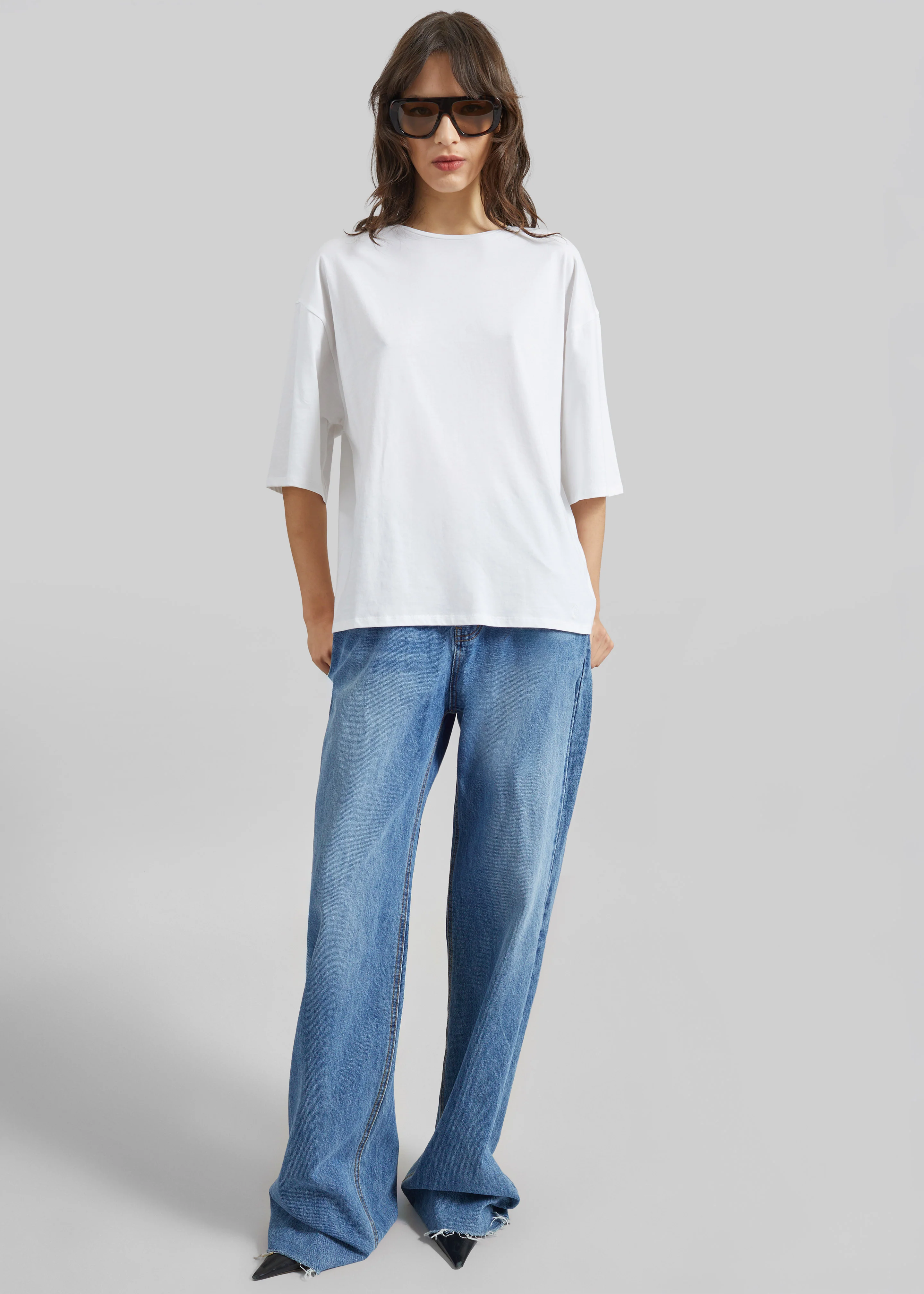 Loulou de Saison Osis Oversized T-Shirt - White - Image 4