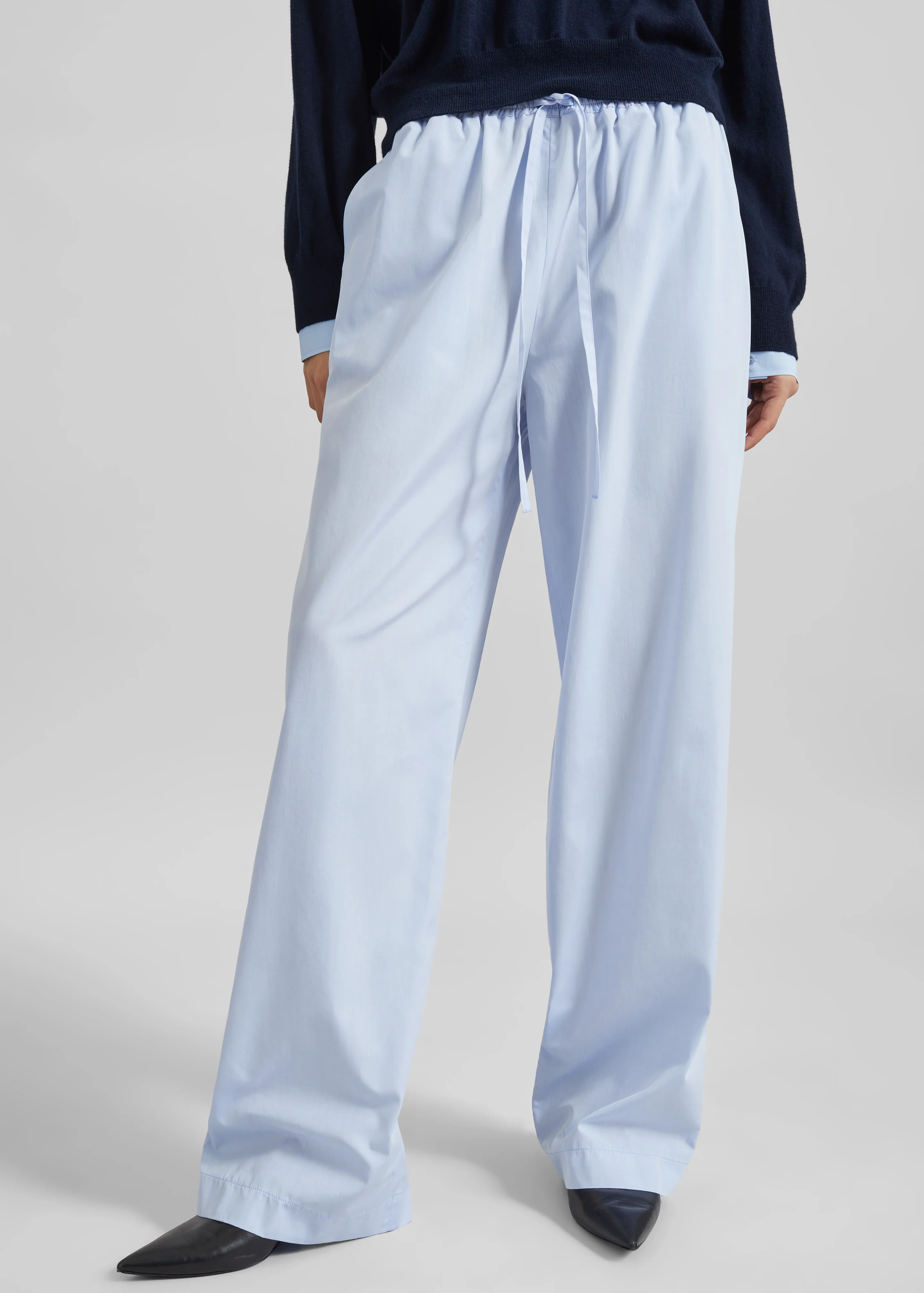Loulou de Saison Sero Lds Cotton Poplin Trousers - Storm - Image 4