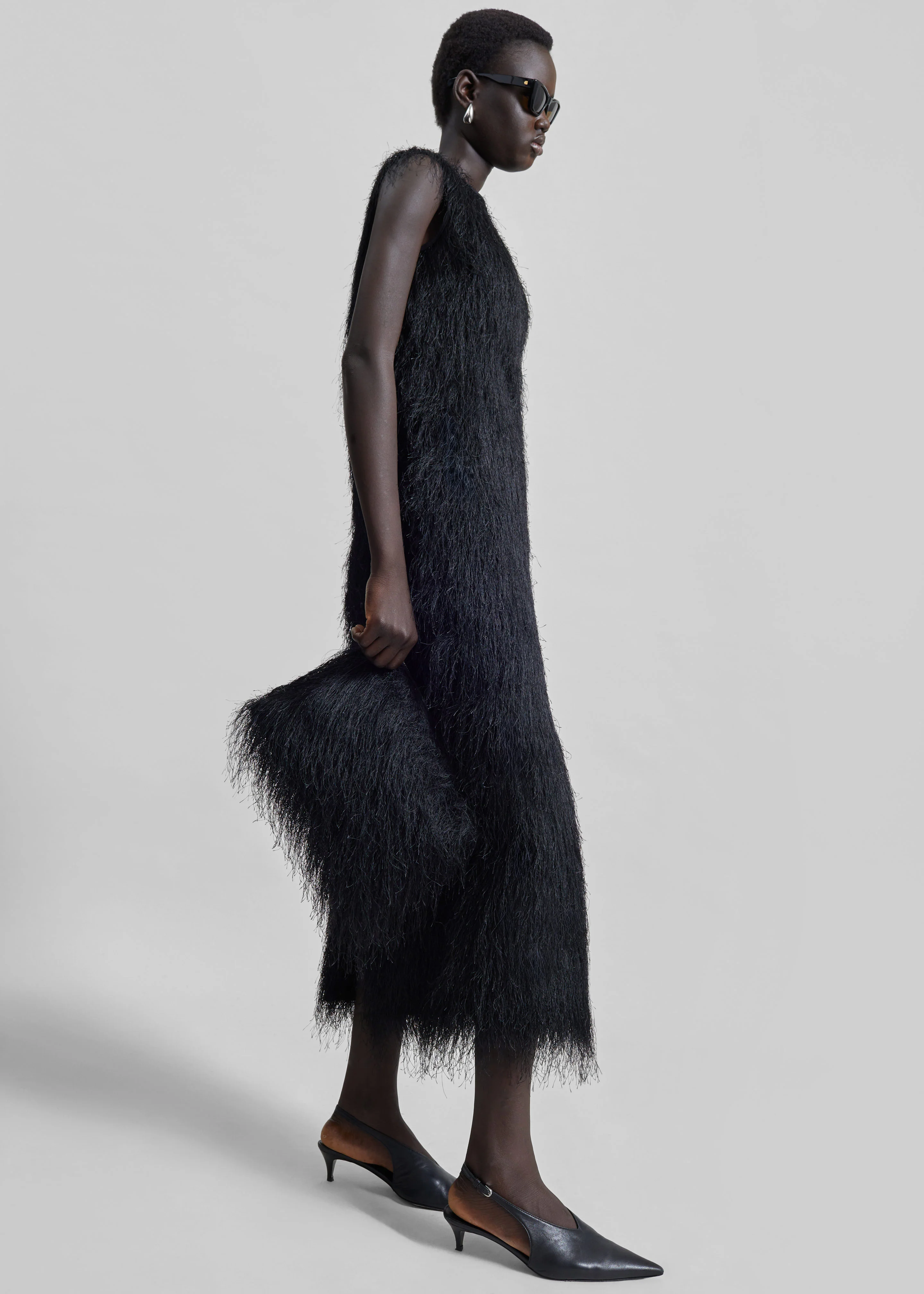 Loulou de Saison Tiwa Fringed Maxi Dress - Black - Image 4