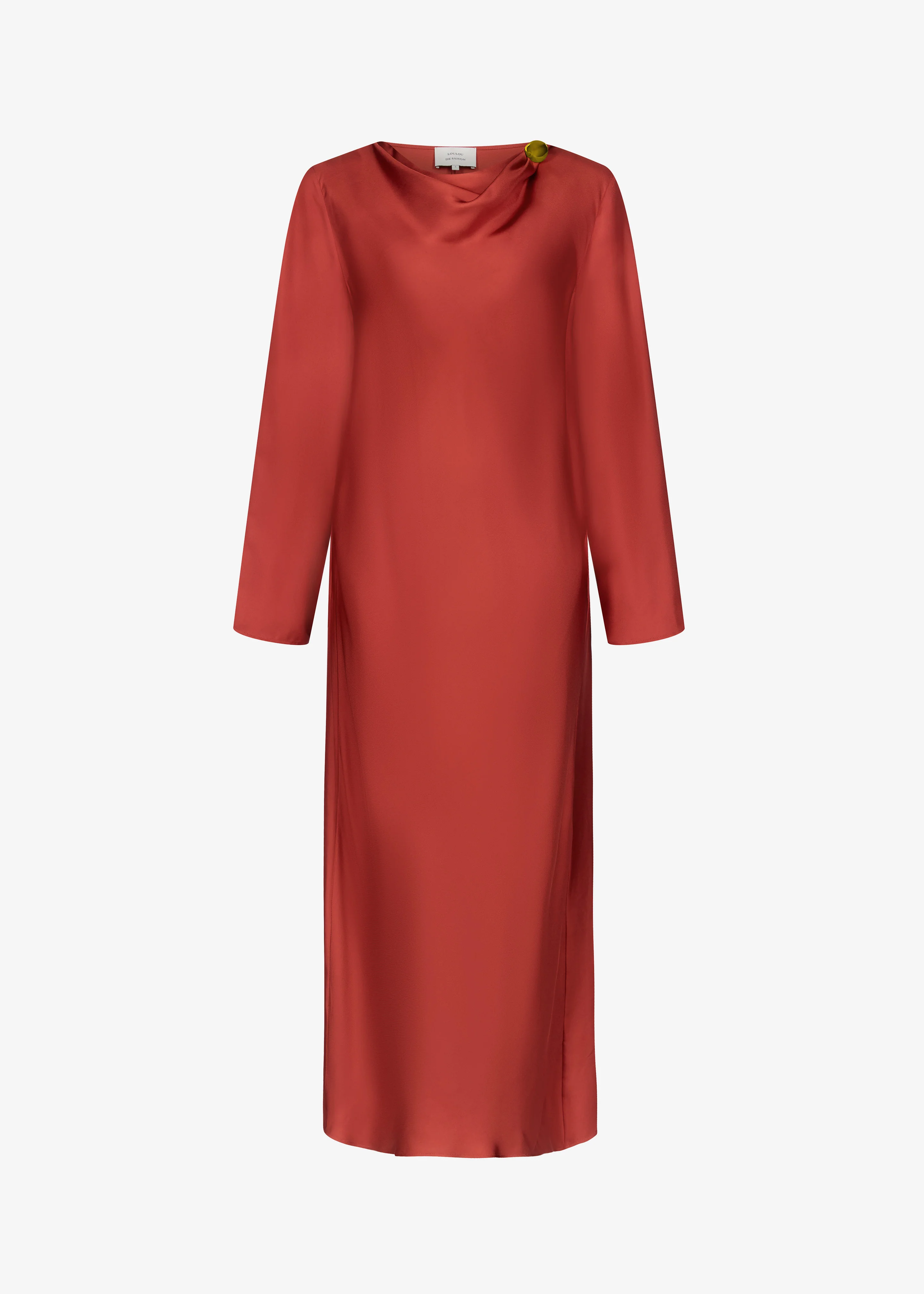 Loulou de Saison Zoya Silk Twill Dress - Red - Image 6