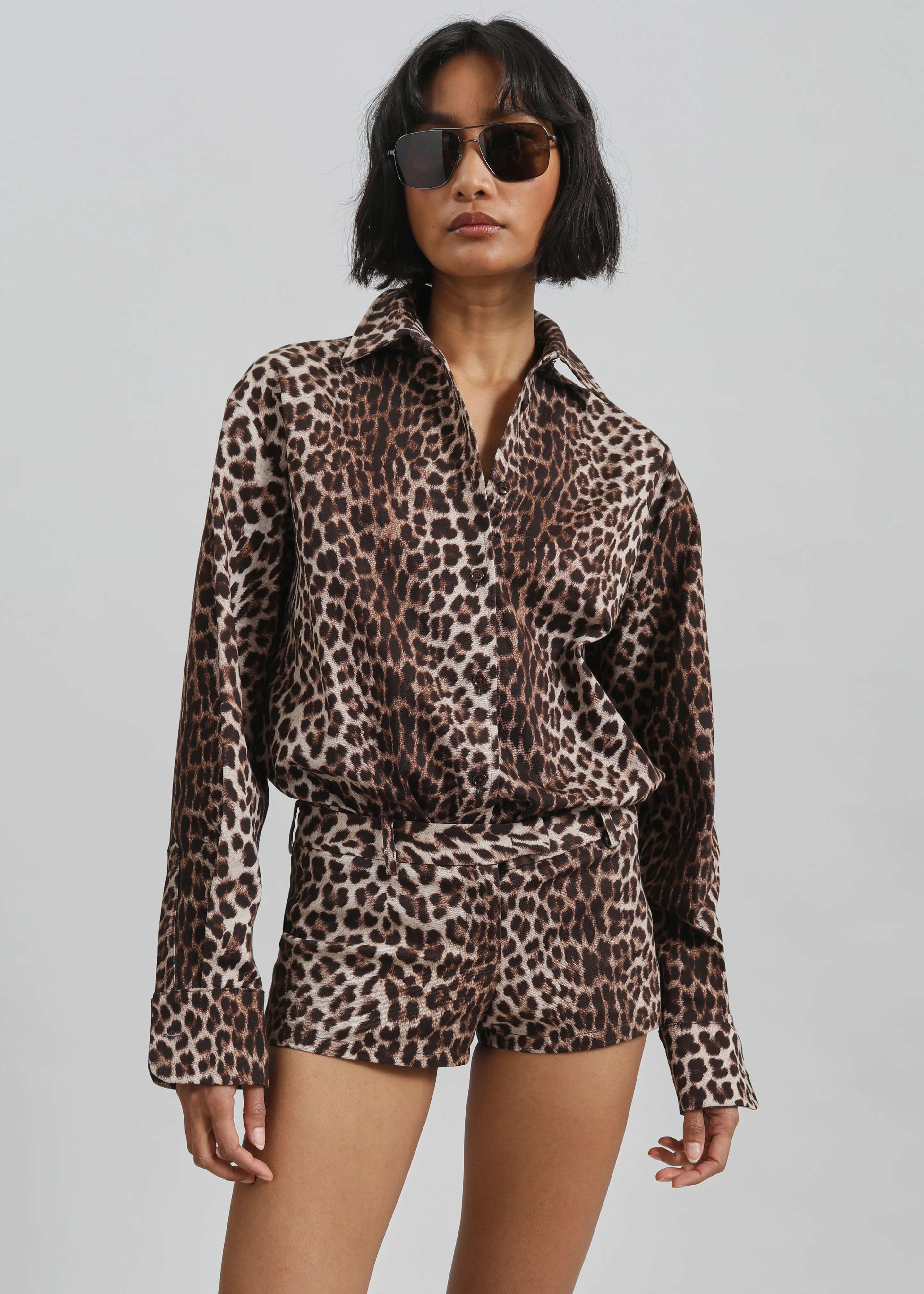 Lui Leopard Print Shirt - Brown - Image 8