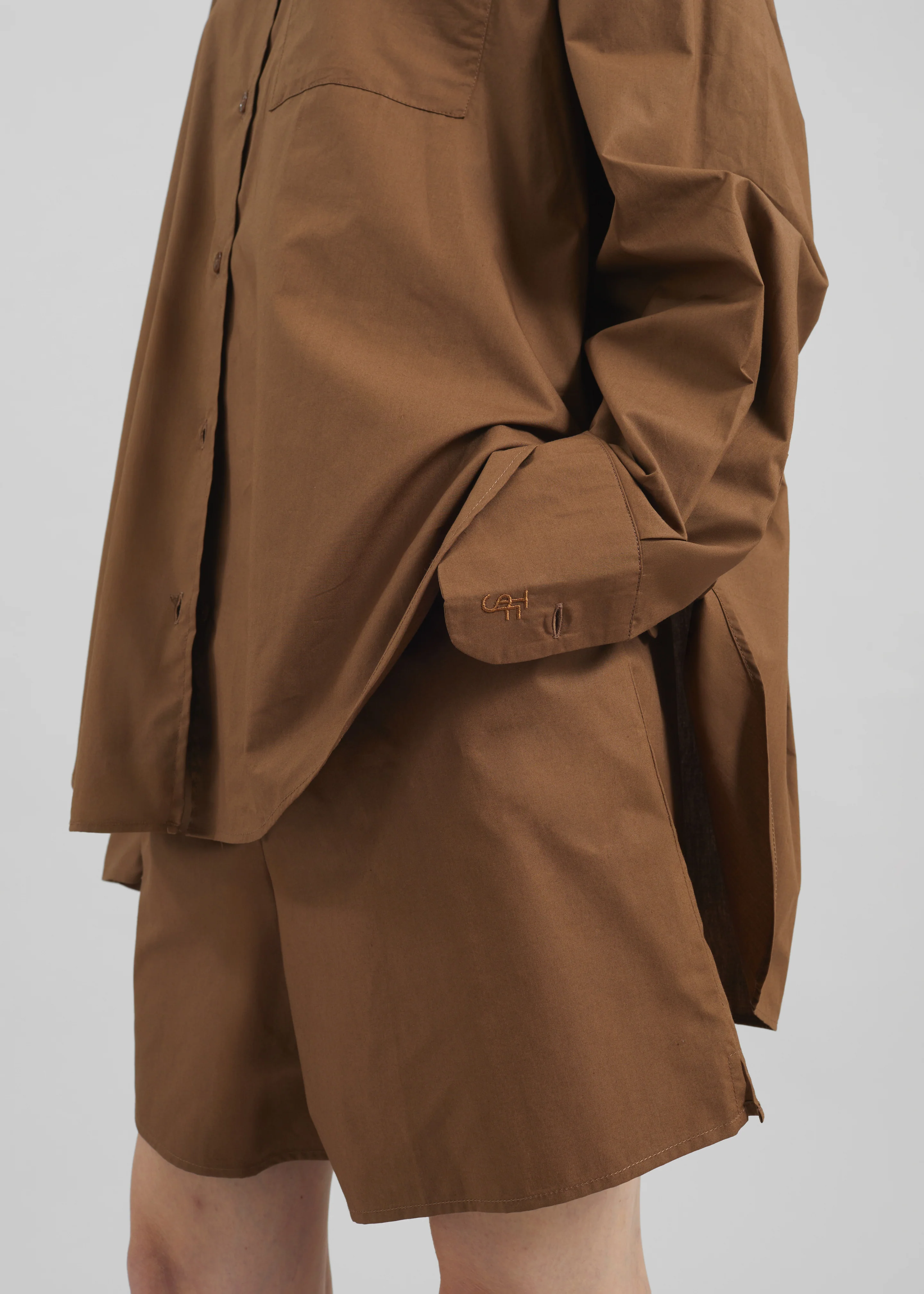 Lui Organic Cotton Shirt - Chocolate - Image 3