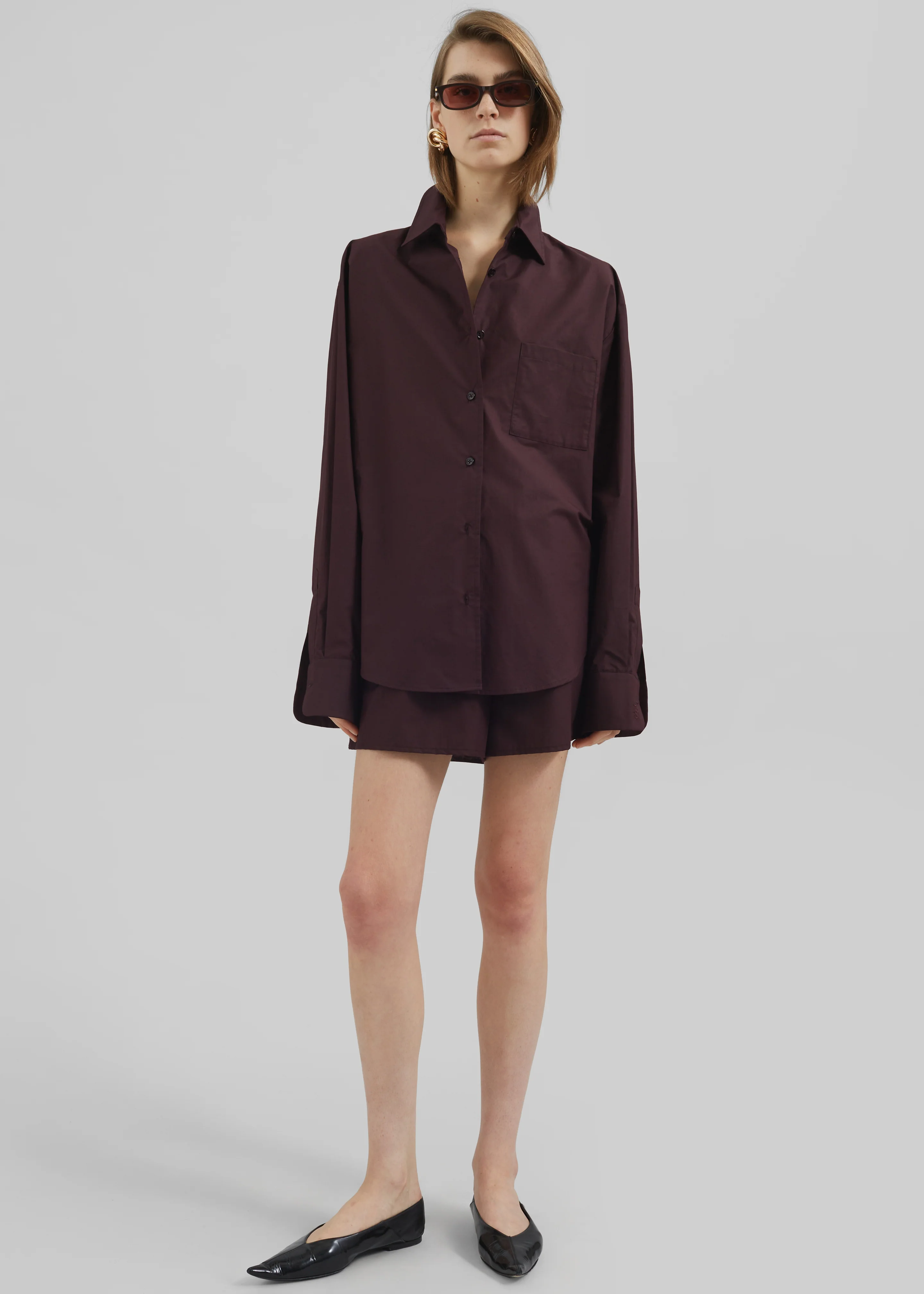 Lui Organic Cotton Shirt - Dark Plum