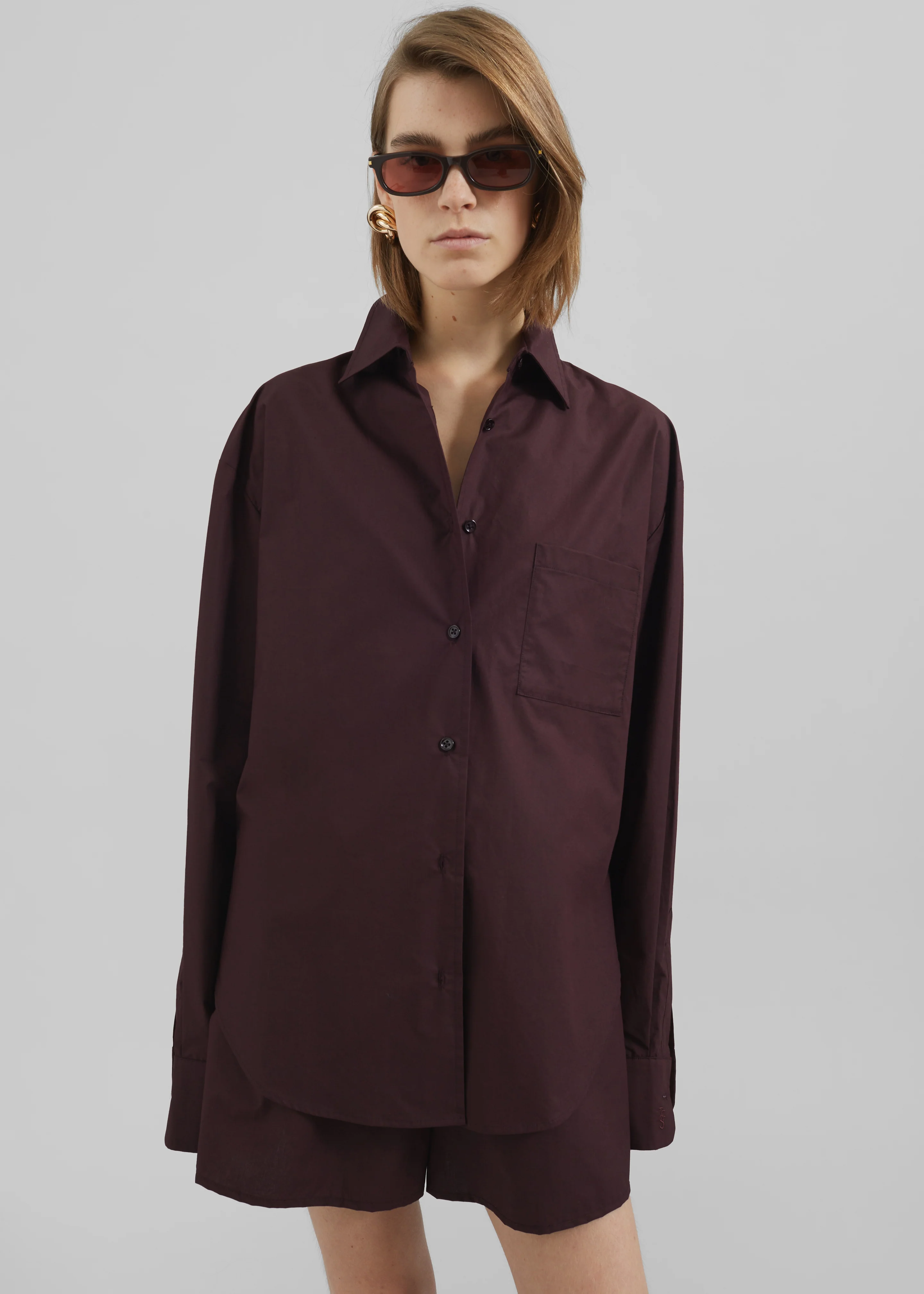 Lui Organic Cotton Shirt - Dark Plum - Image 3