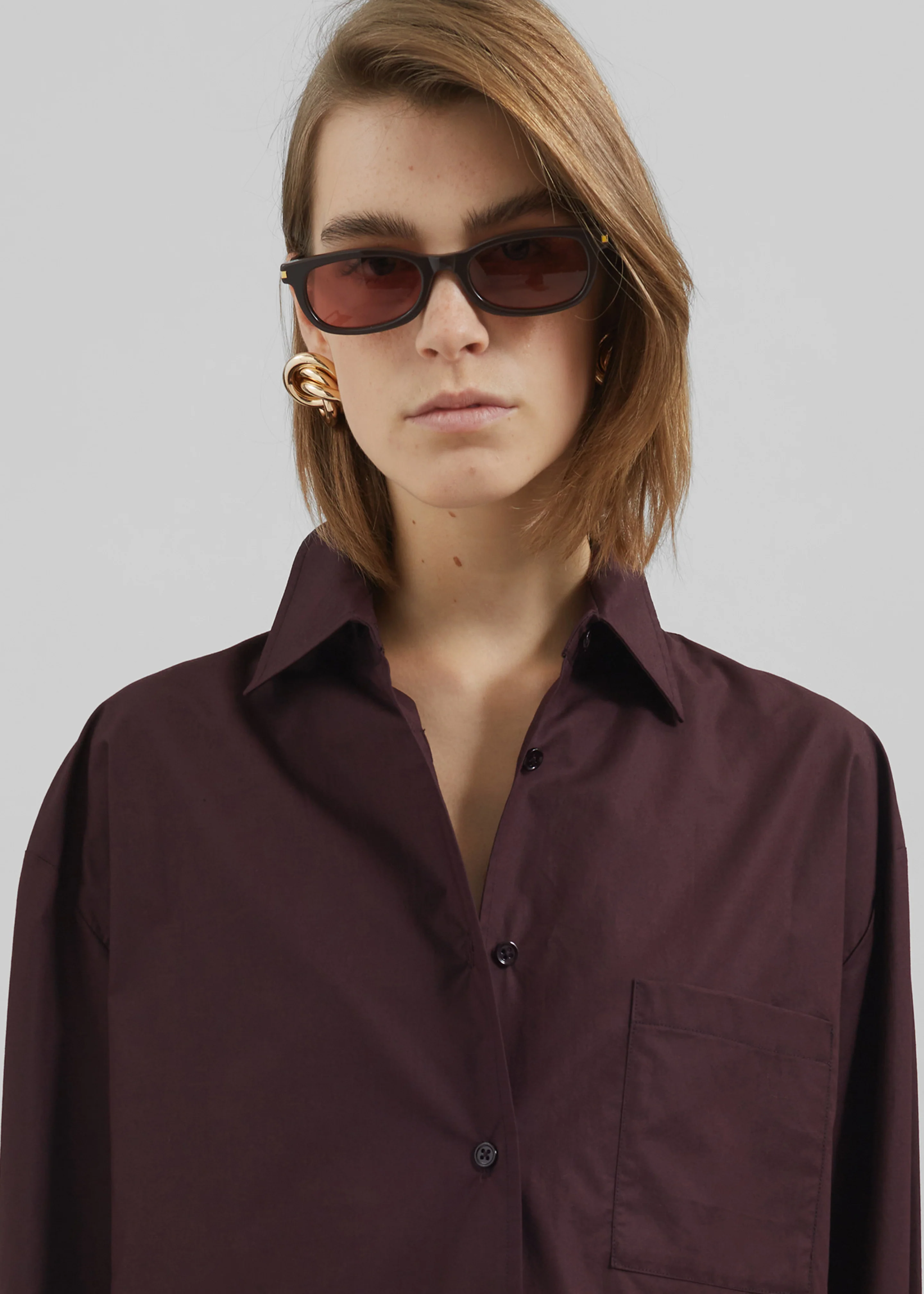 Lui Organic Cotton Shirt - Dark Plum - Image 4