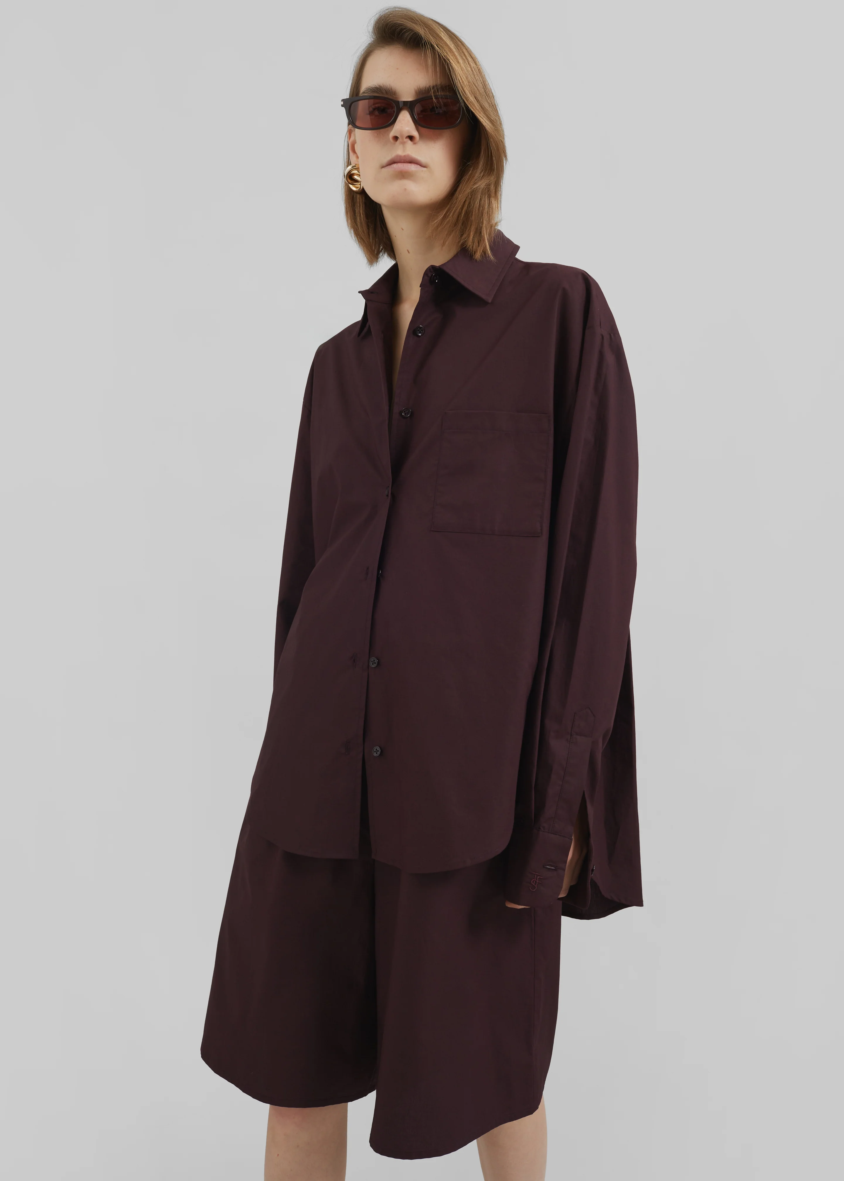 Lui Organic Cotton Shirt - Dark Plum - Image 5