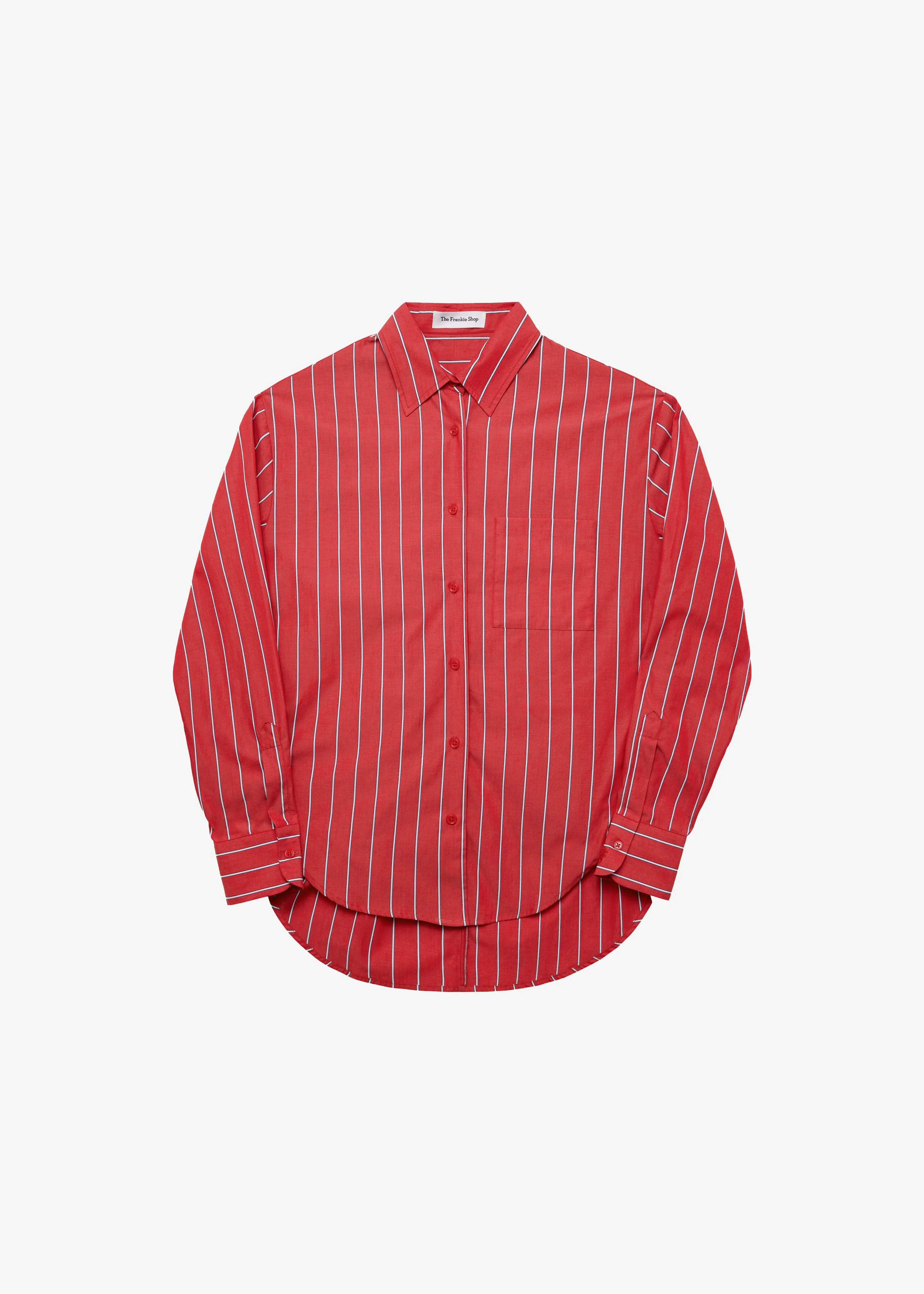 Lui Striped Cotton Shirt - Red/White Stripe - Image 6