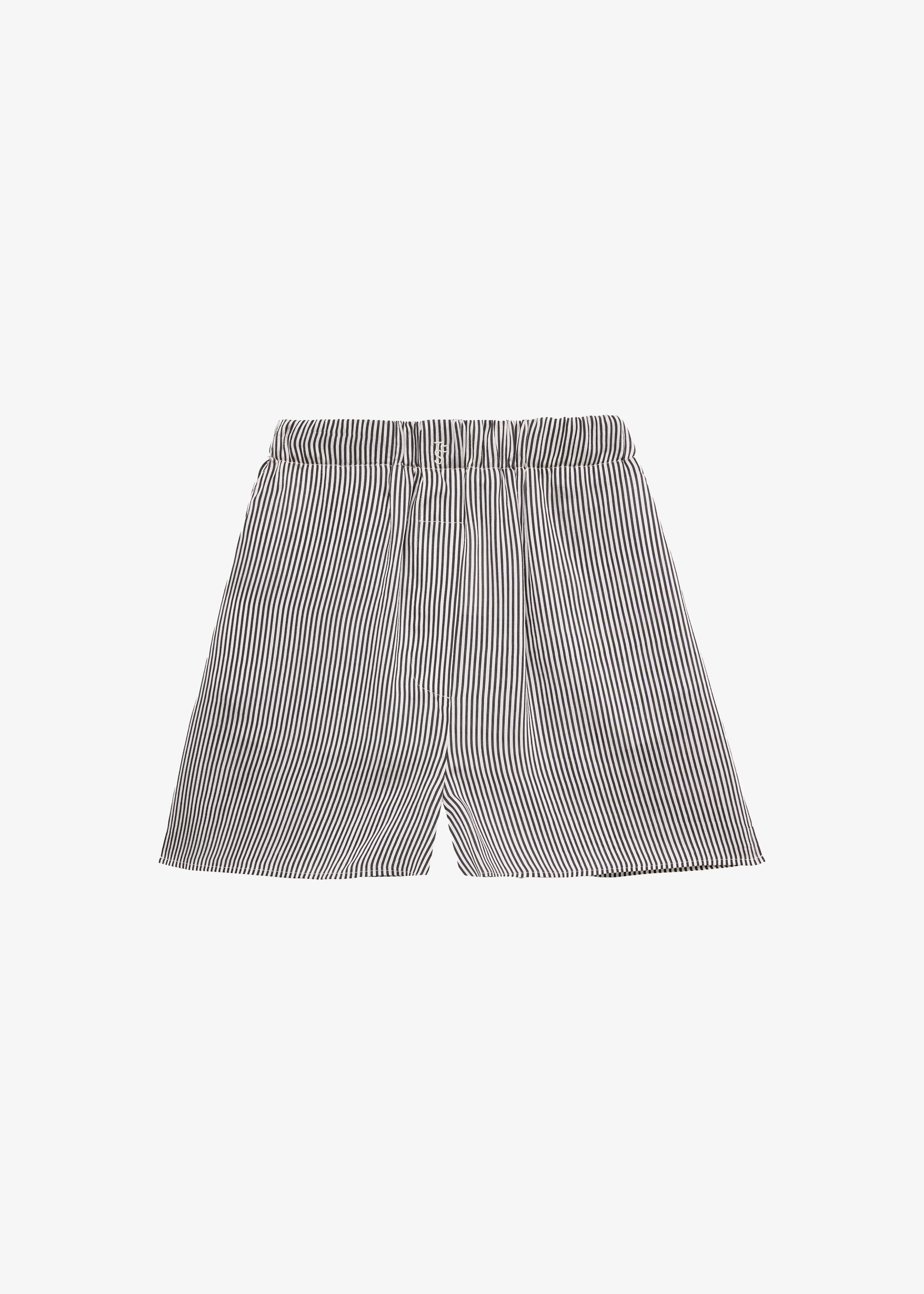 Lui Striped Silk Boxer Shorts - Black/White Stripe - Image 7
