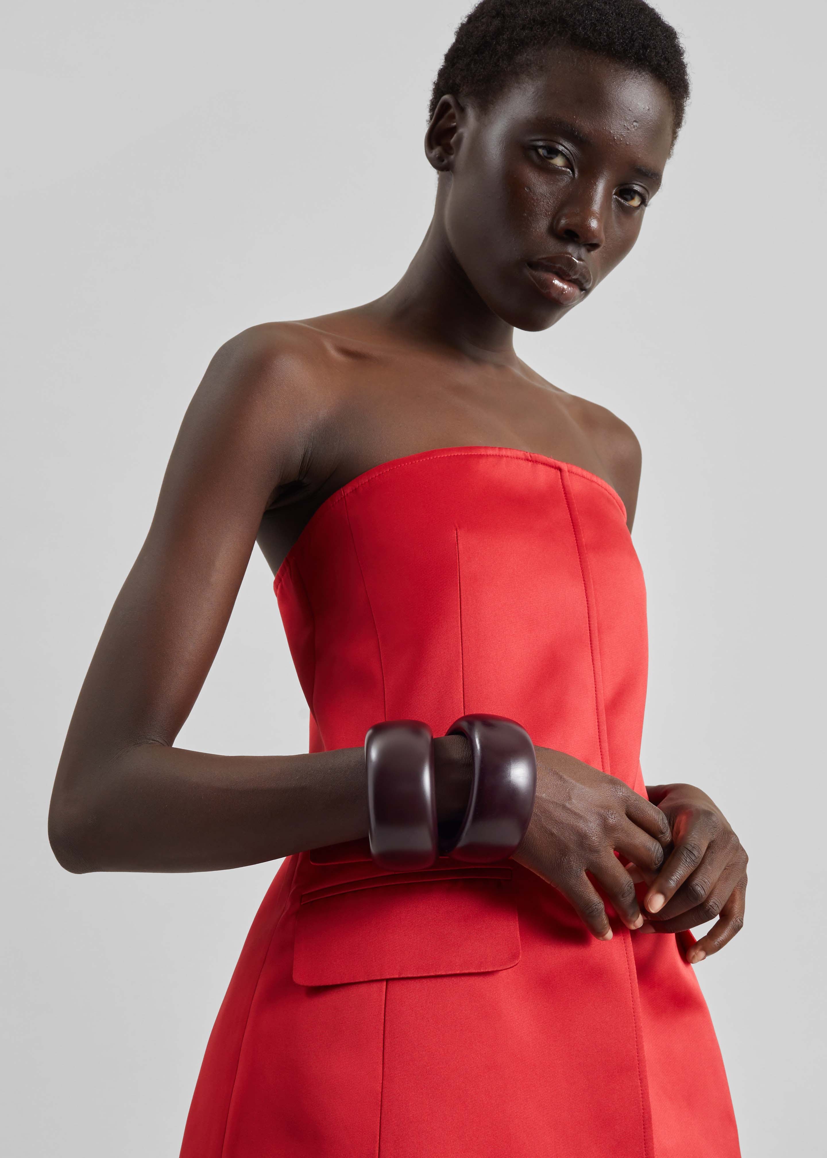 Luma Satin Bustier - Red - Image 4