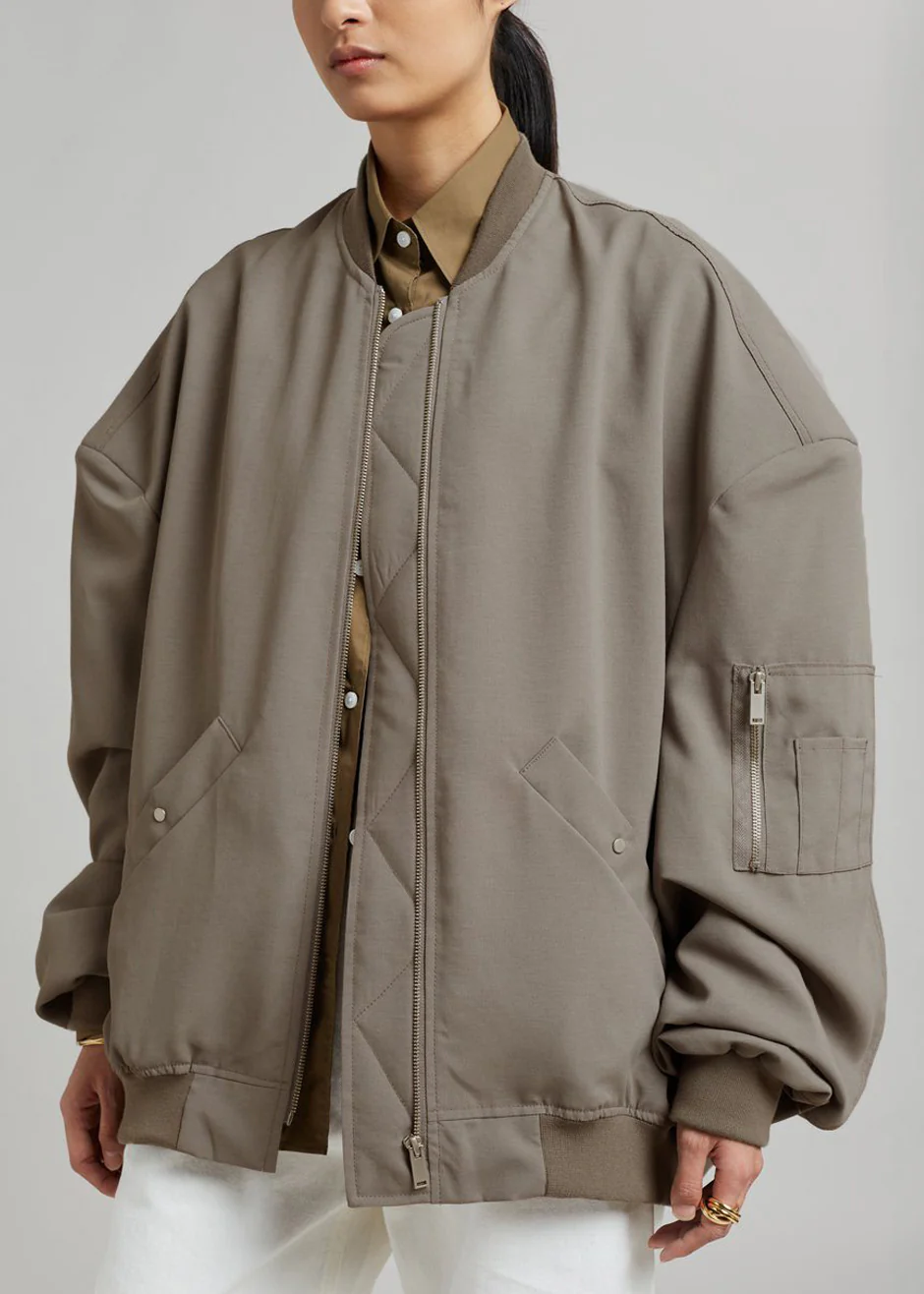 Lumi Bomber Jacket - Dark Olive - Image 3
