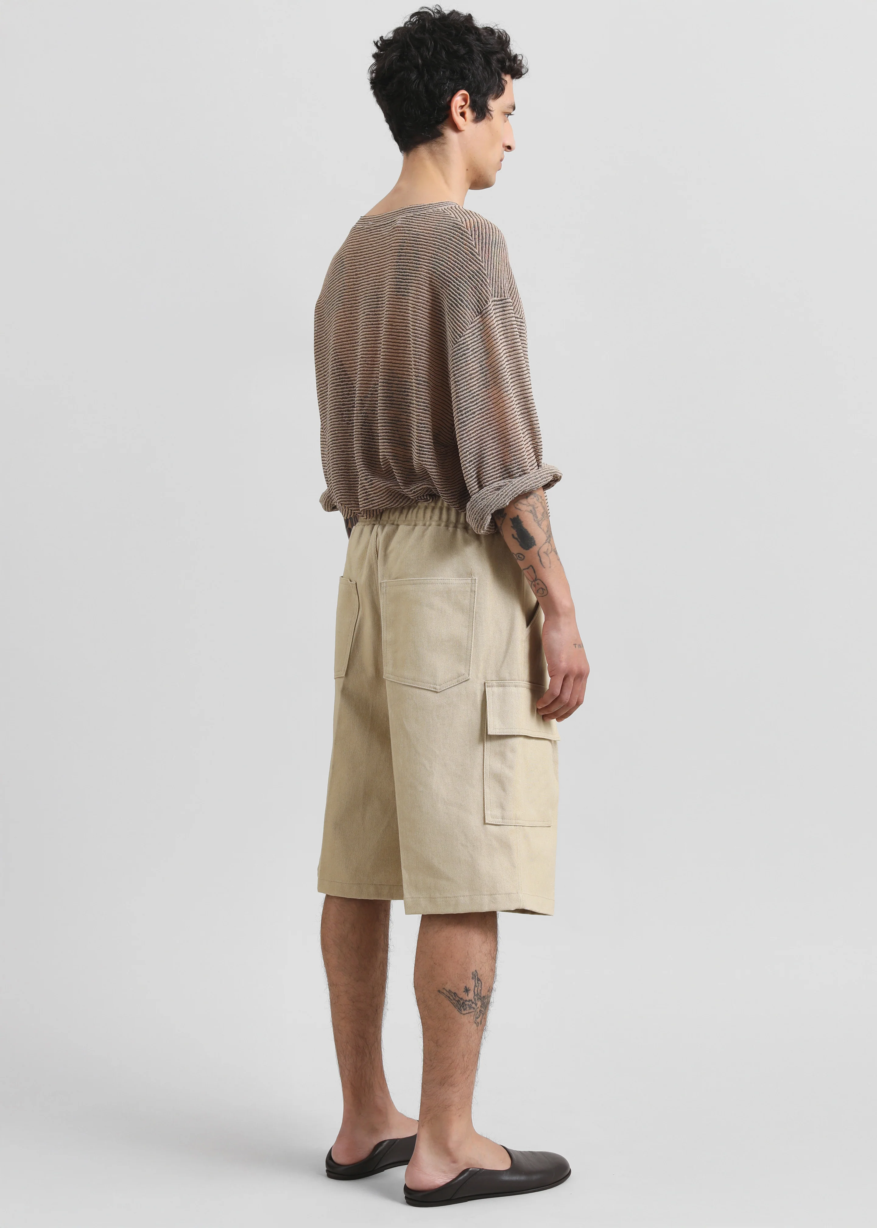 Luray Henley T-Shirt - Beige/Black Stripe - Image 5