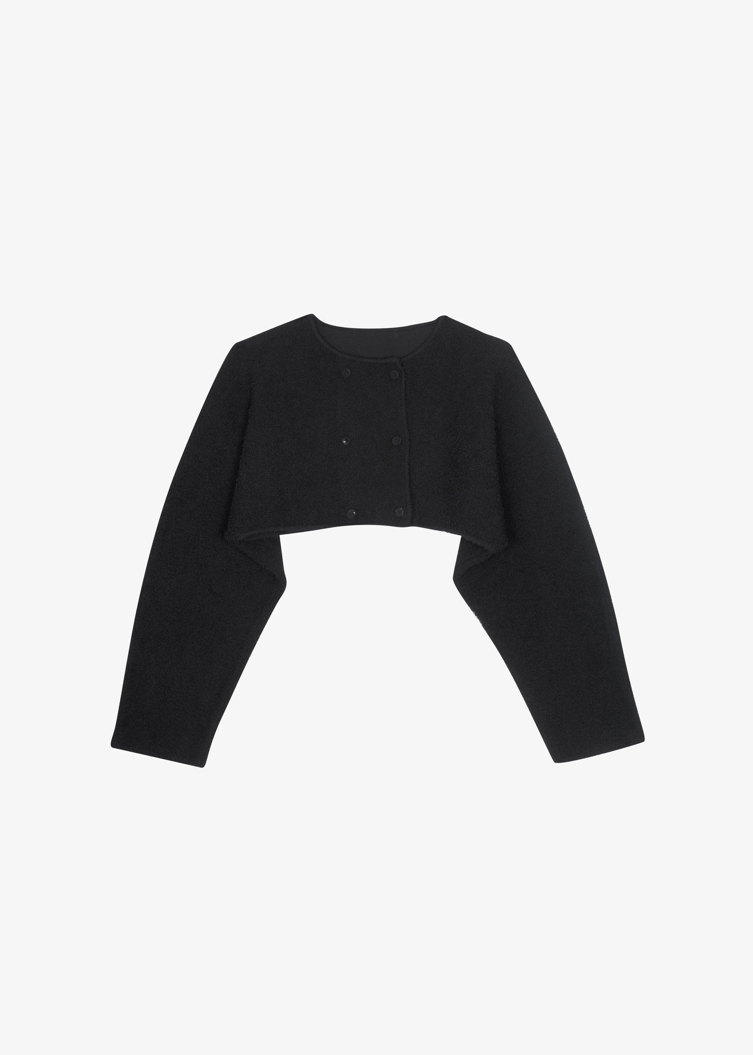 Lyall Fuzzy Cropped Jacket - Black - Image 9