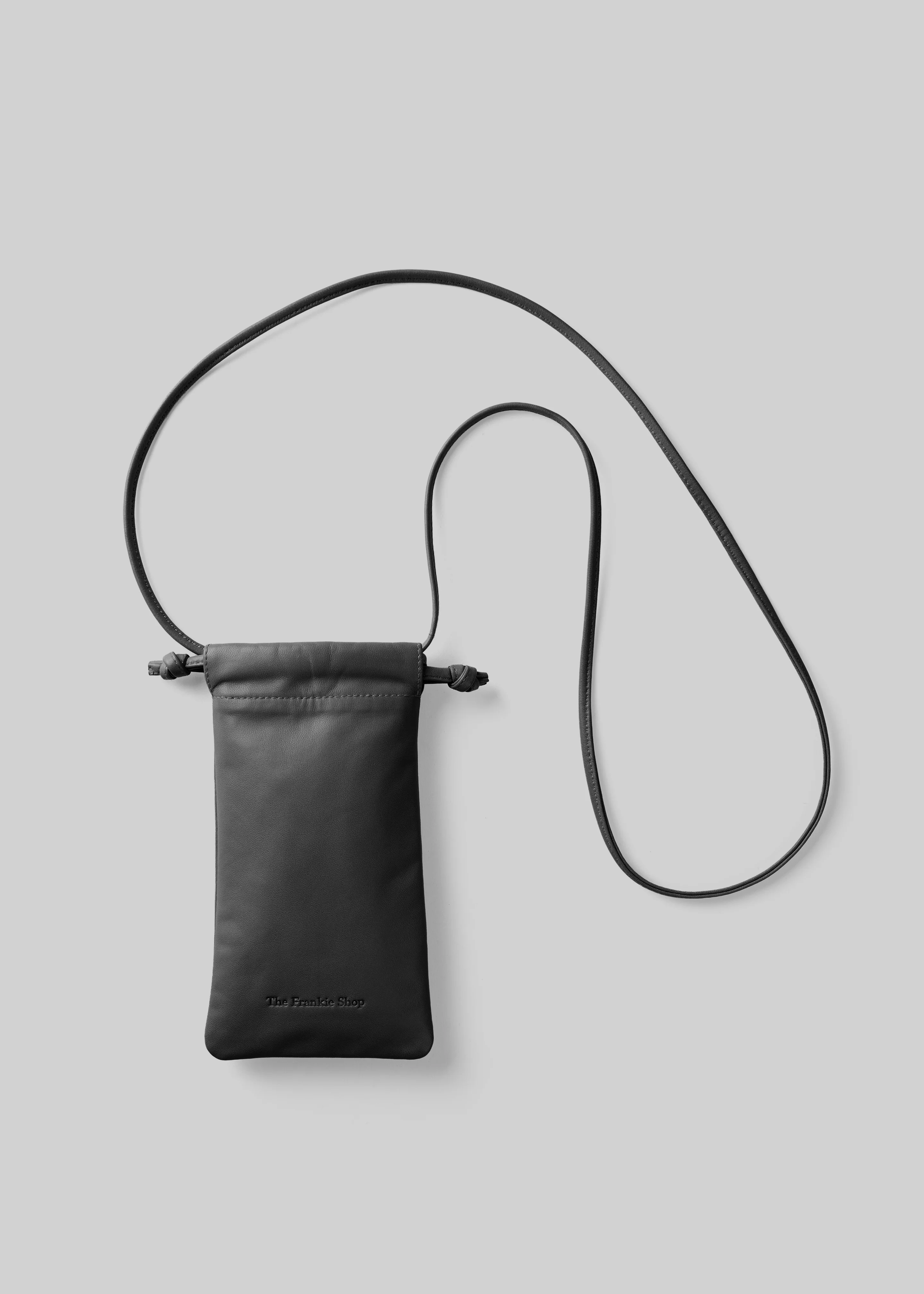 Lyon Drawstring Leather Pouch - Black - Image 5