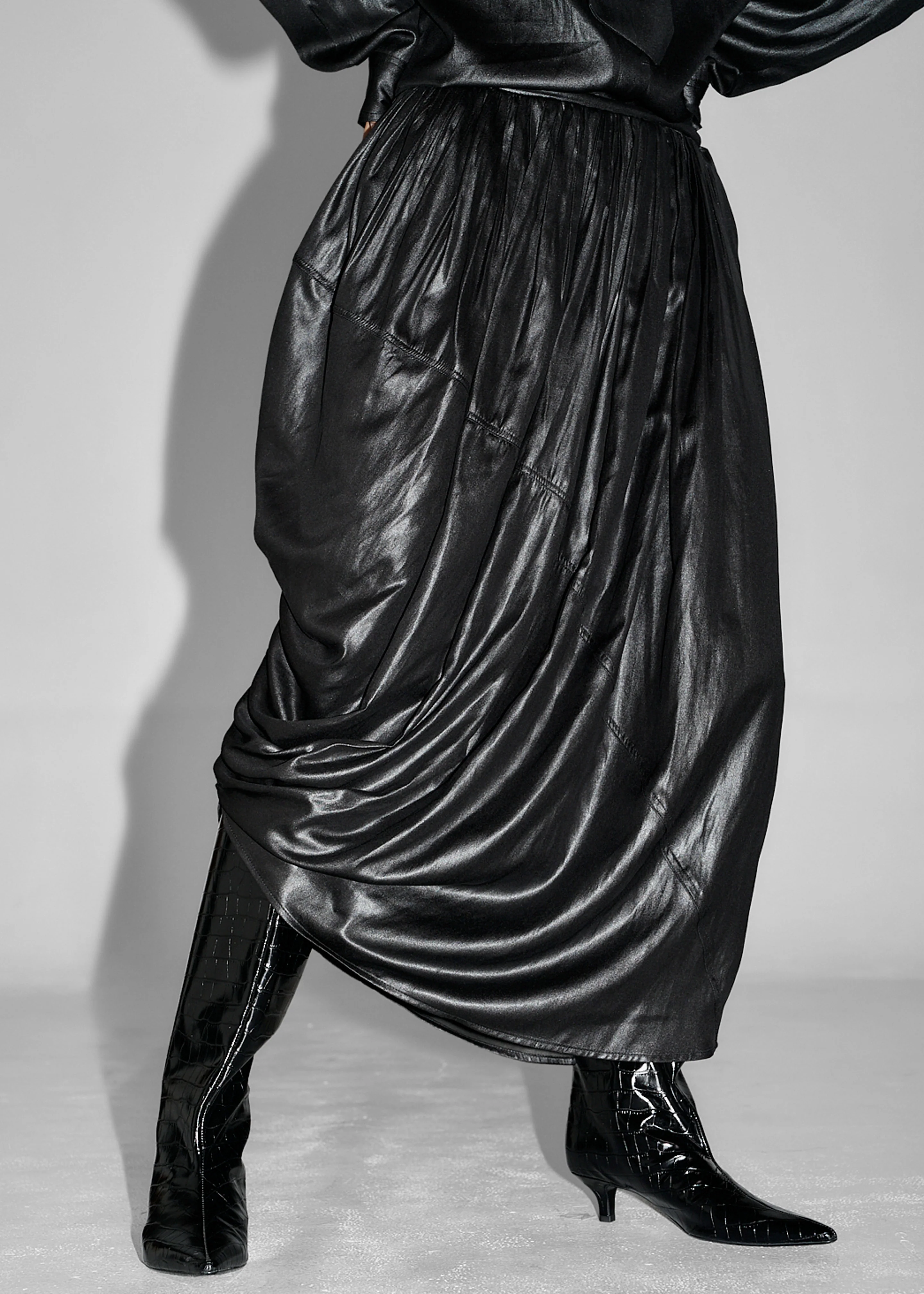 Mabillon Corded Draped Skirt - Black - Image 4