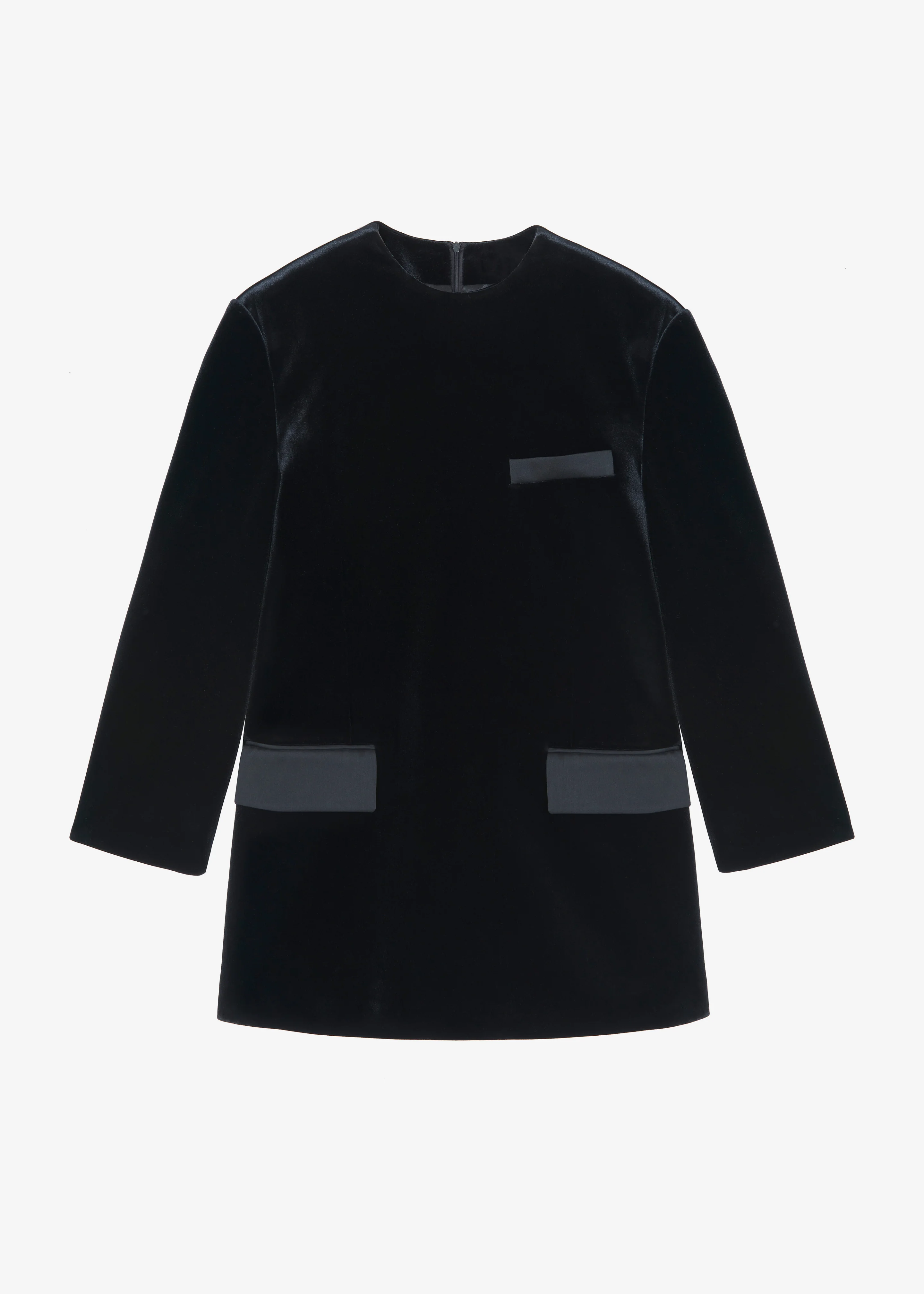 Madison Mini Velvet Dress - Black - Image 9