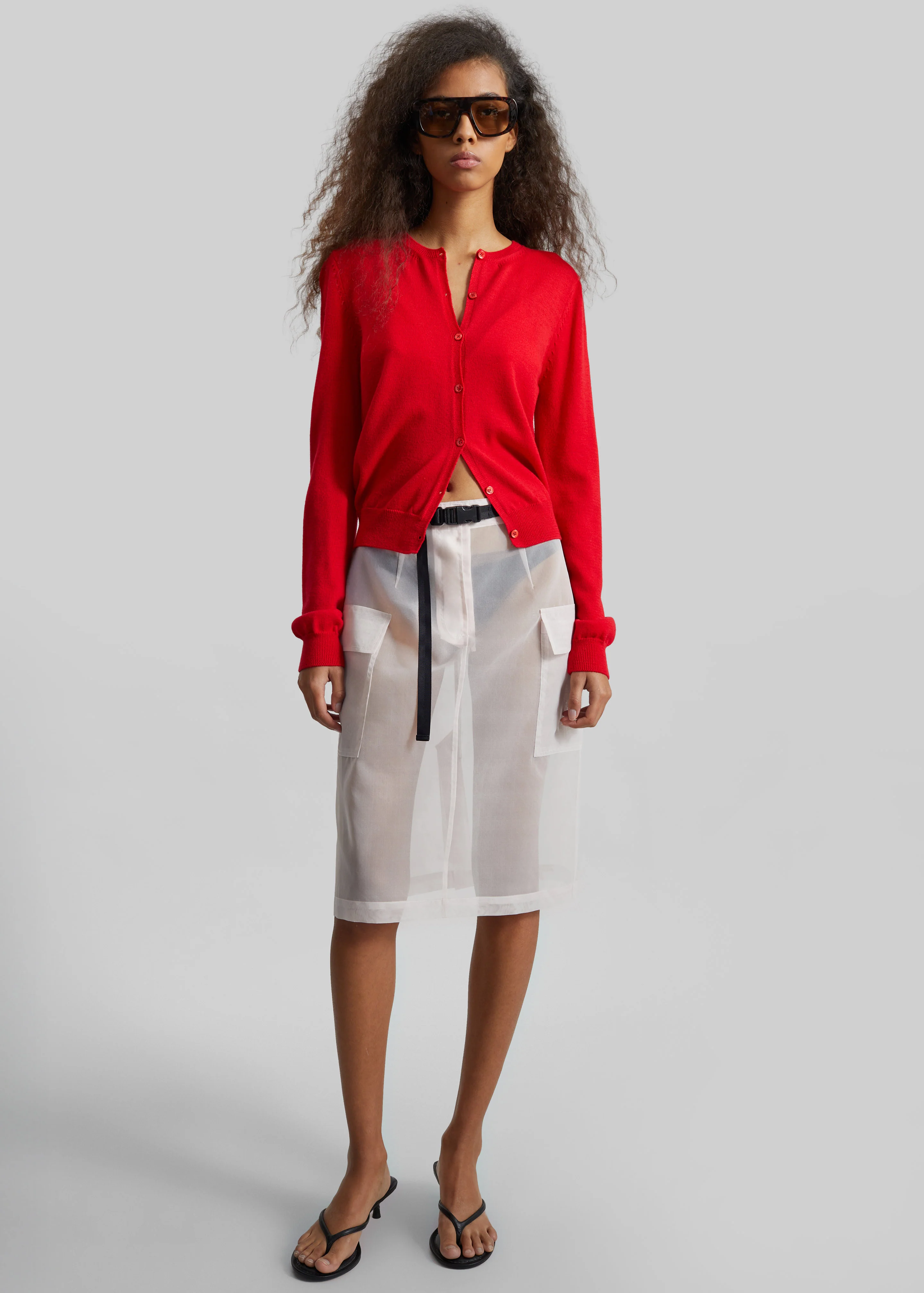 Mahim Superfine Wool Cardigan - Red - Image 3