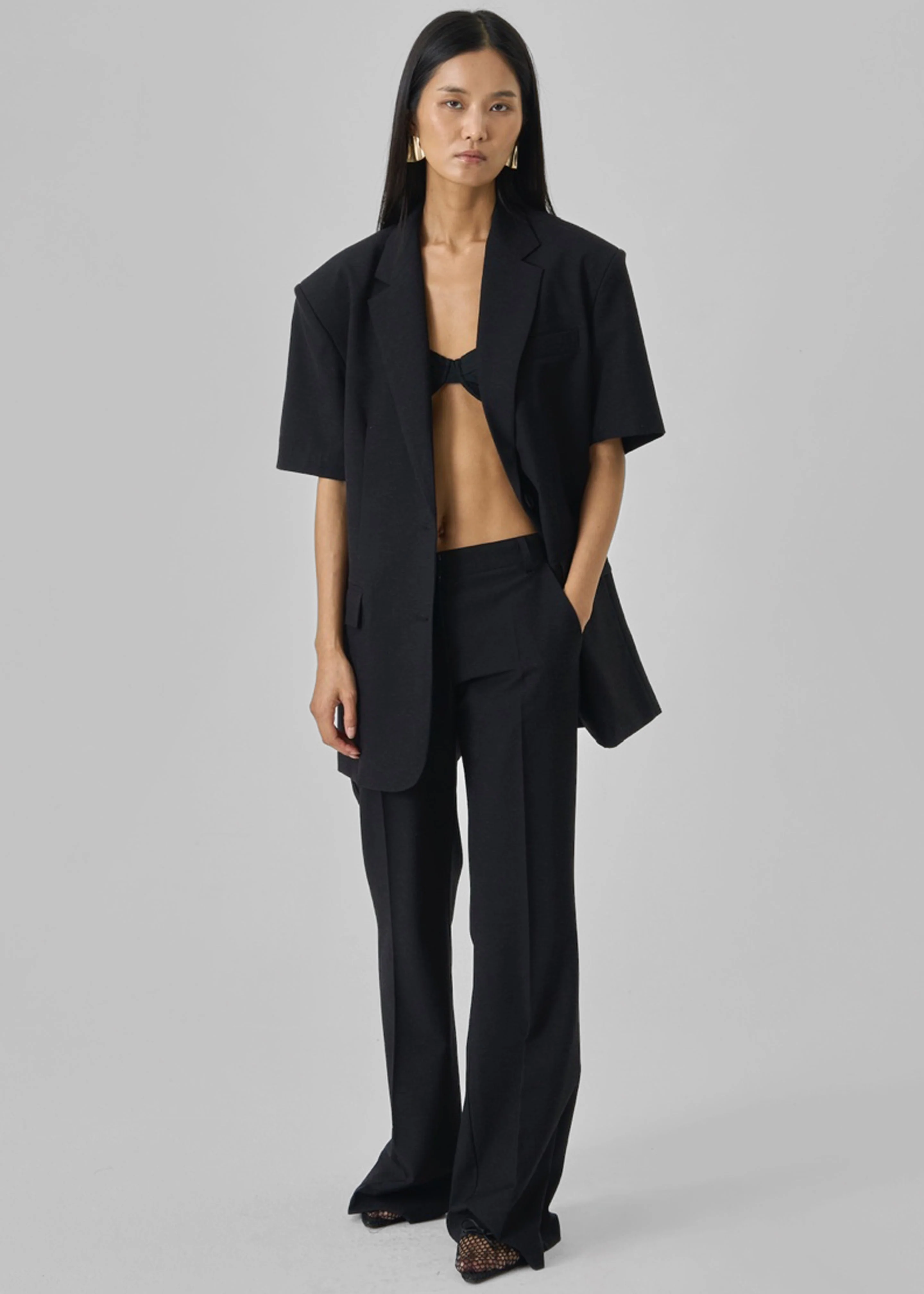 Maisie Bootcut Twill Pants - Black - Image 8