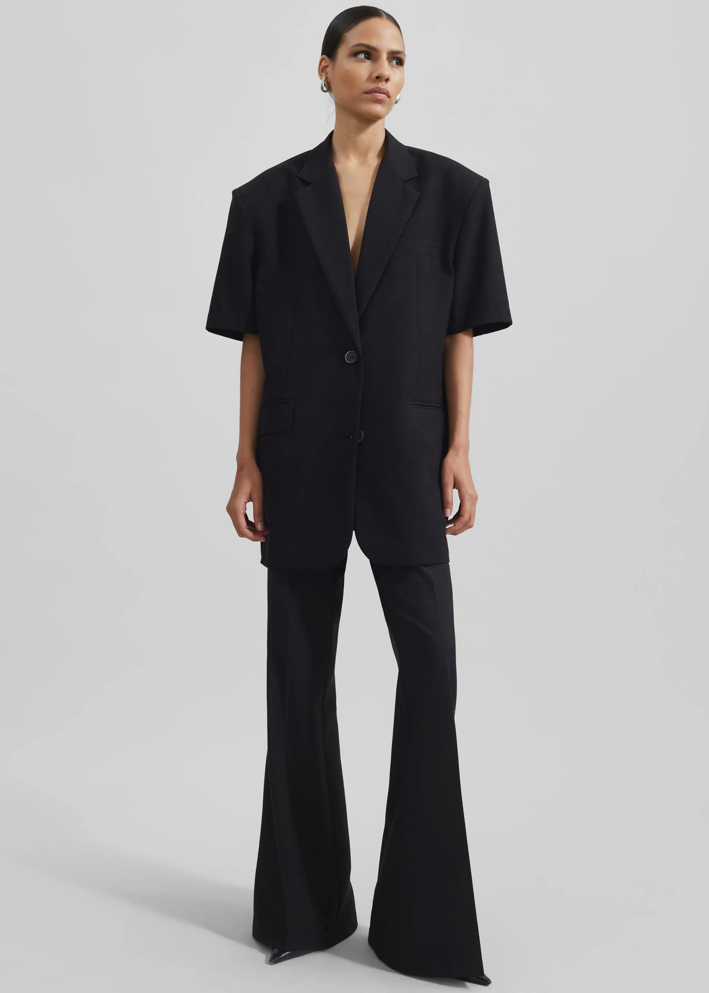 Maisie Short Sleeve Blazer - Black - Image 11