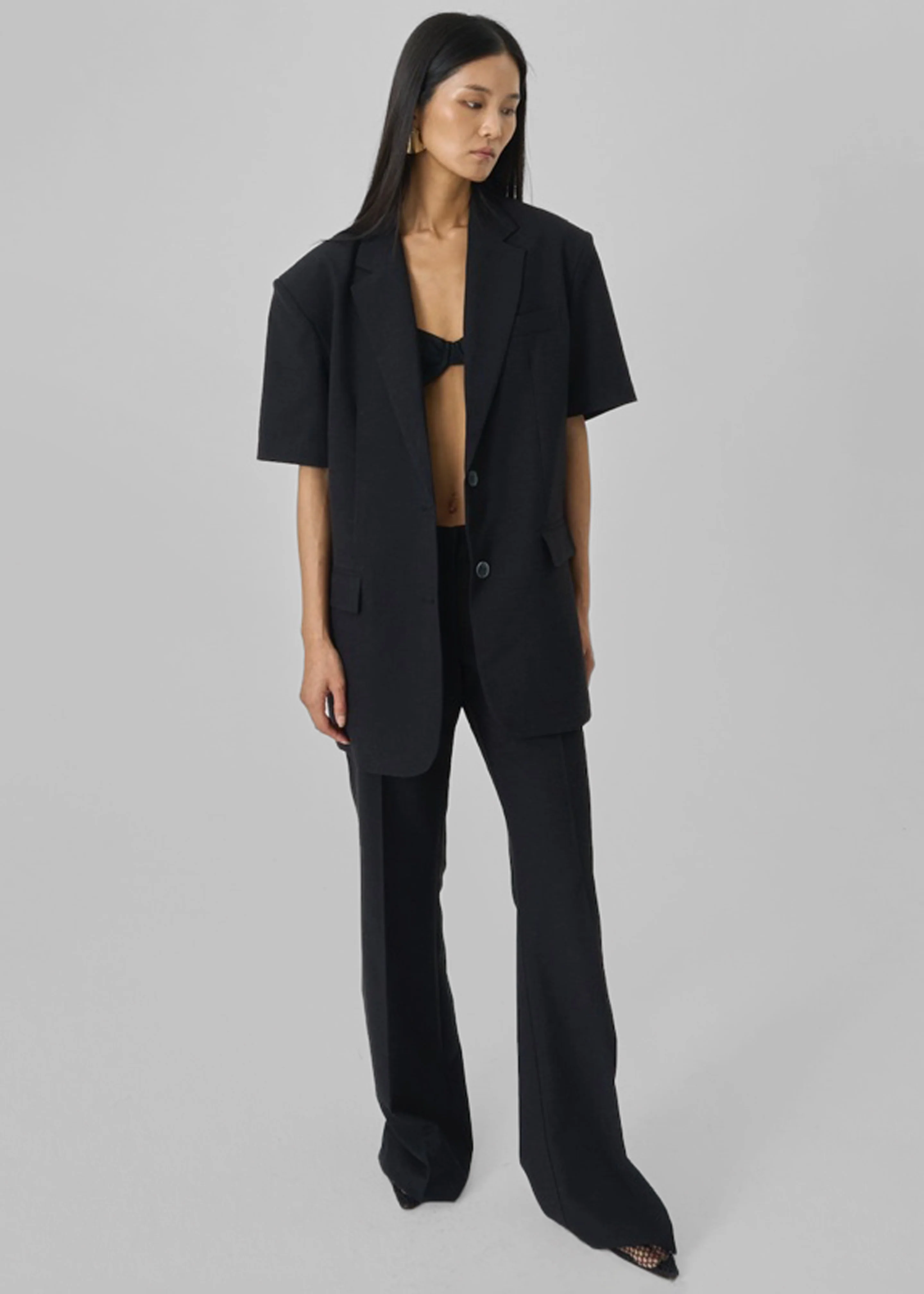 Maisie Short Sleeve Blazer - Black - Image 13