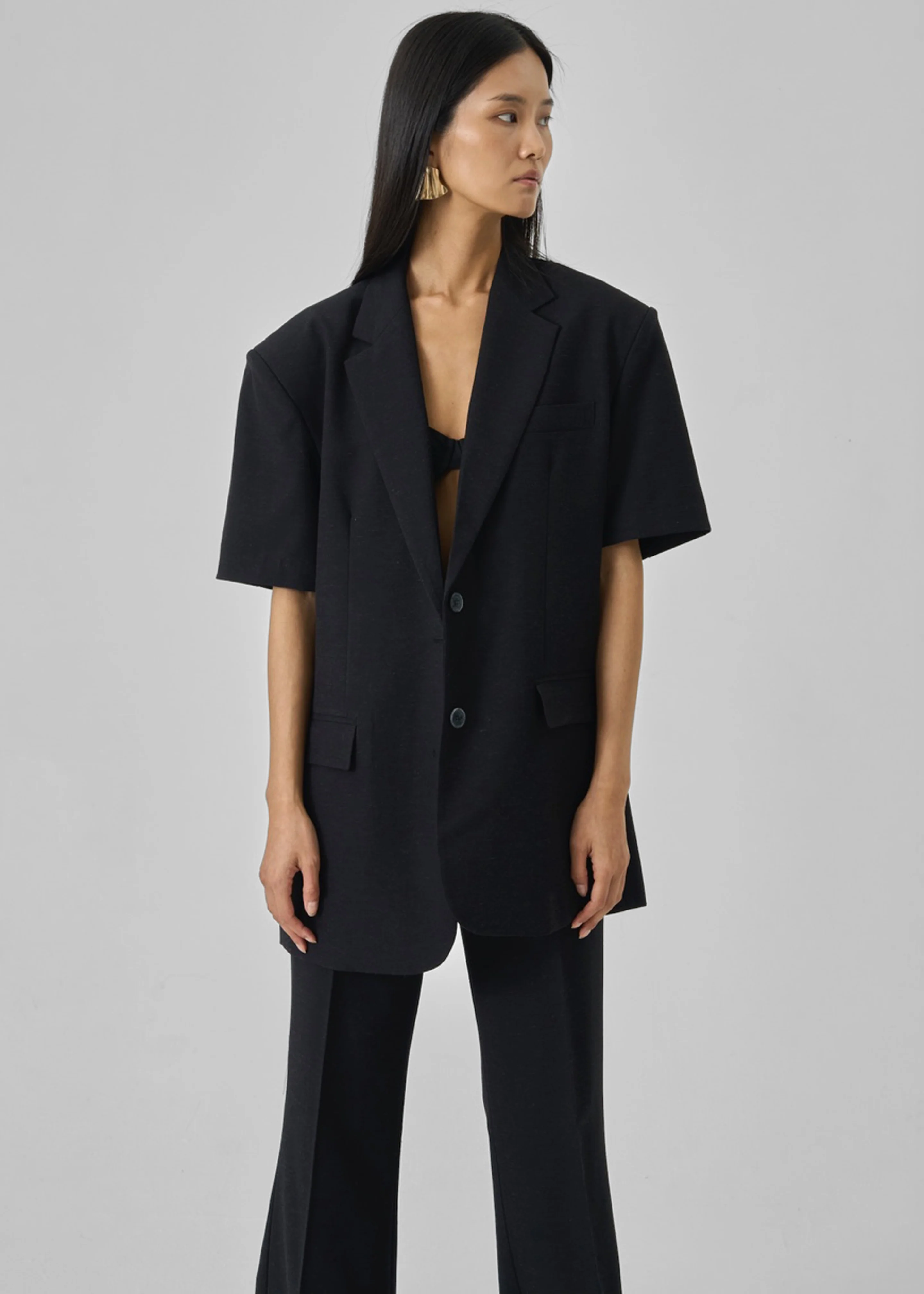 Maisie Short Sleeve Blazer - Black - Image 6