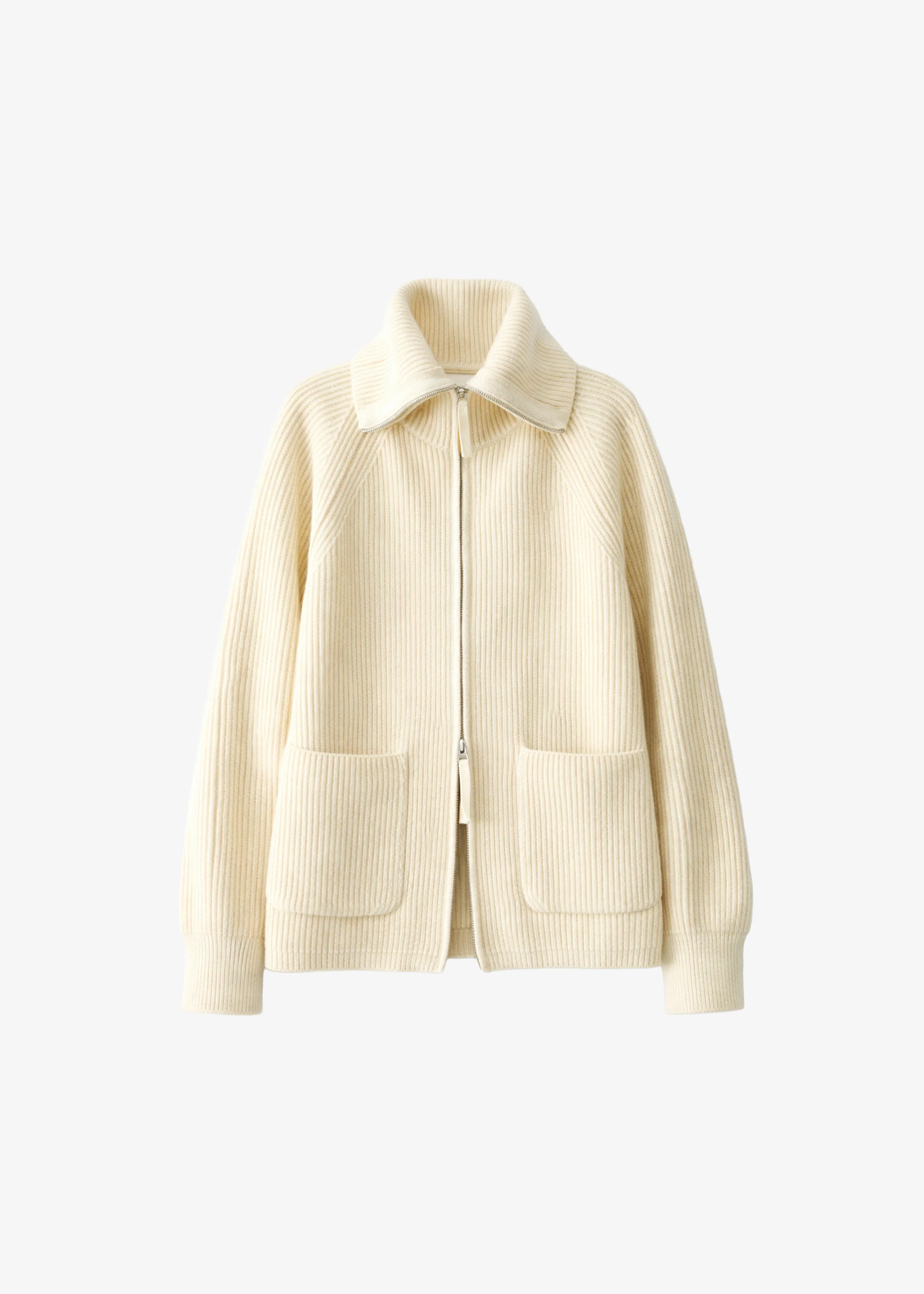 Malabry Knit Zip-Up Cardigan - Pale Yellow - Image 7