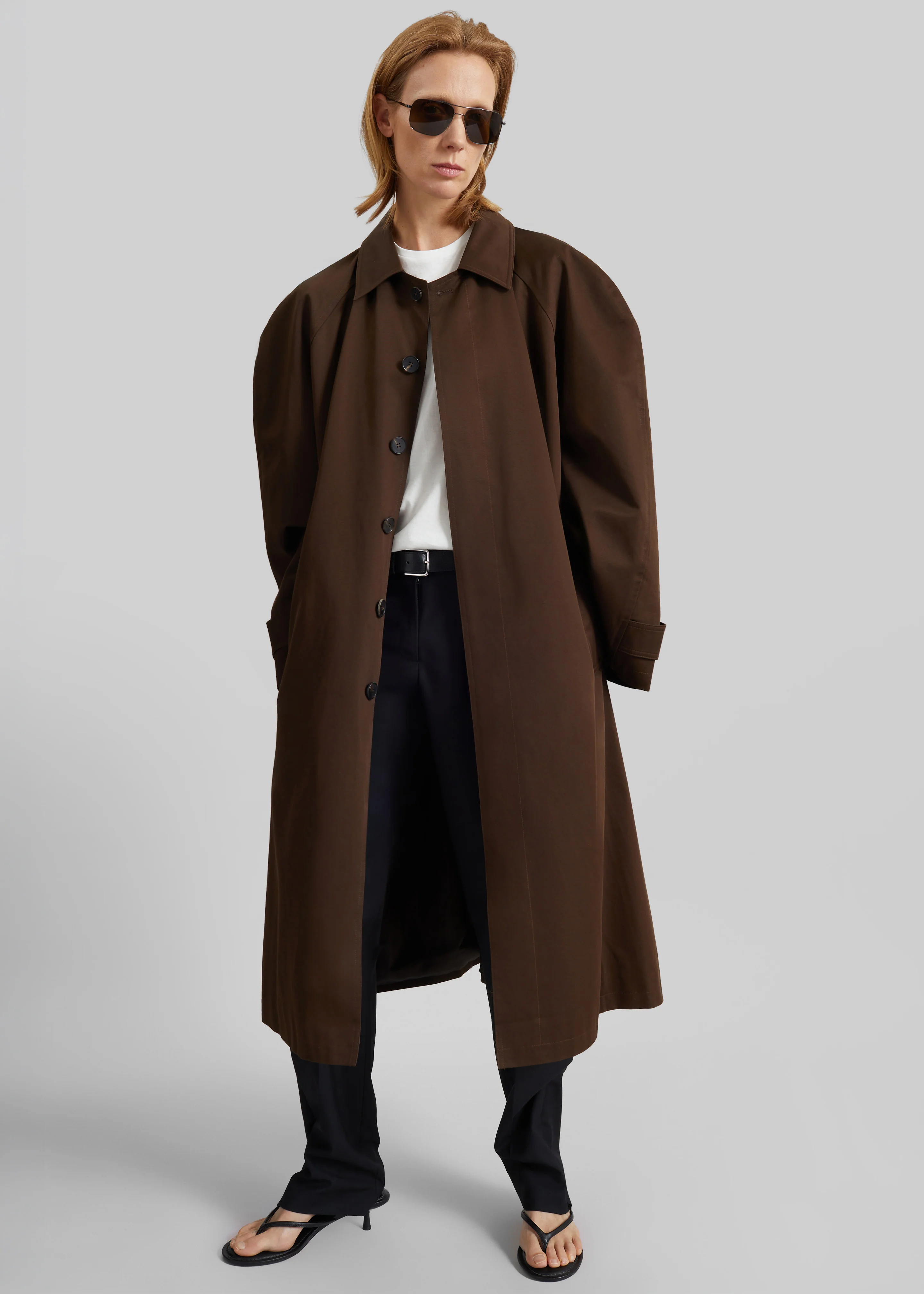 Malmedy Oversized Long Coat - Brown - Image 2