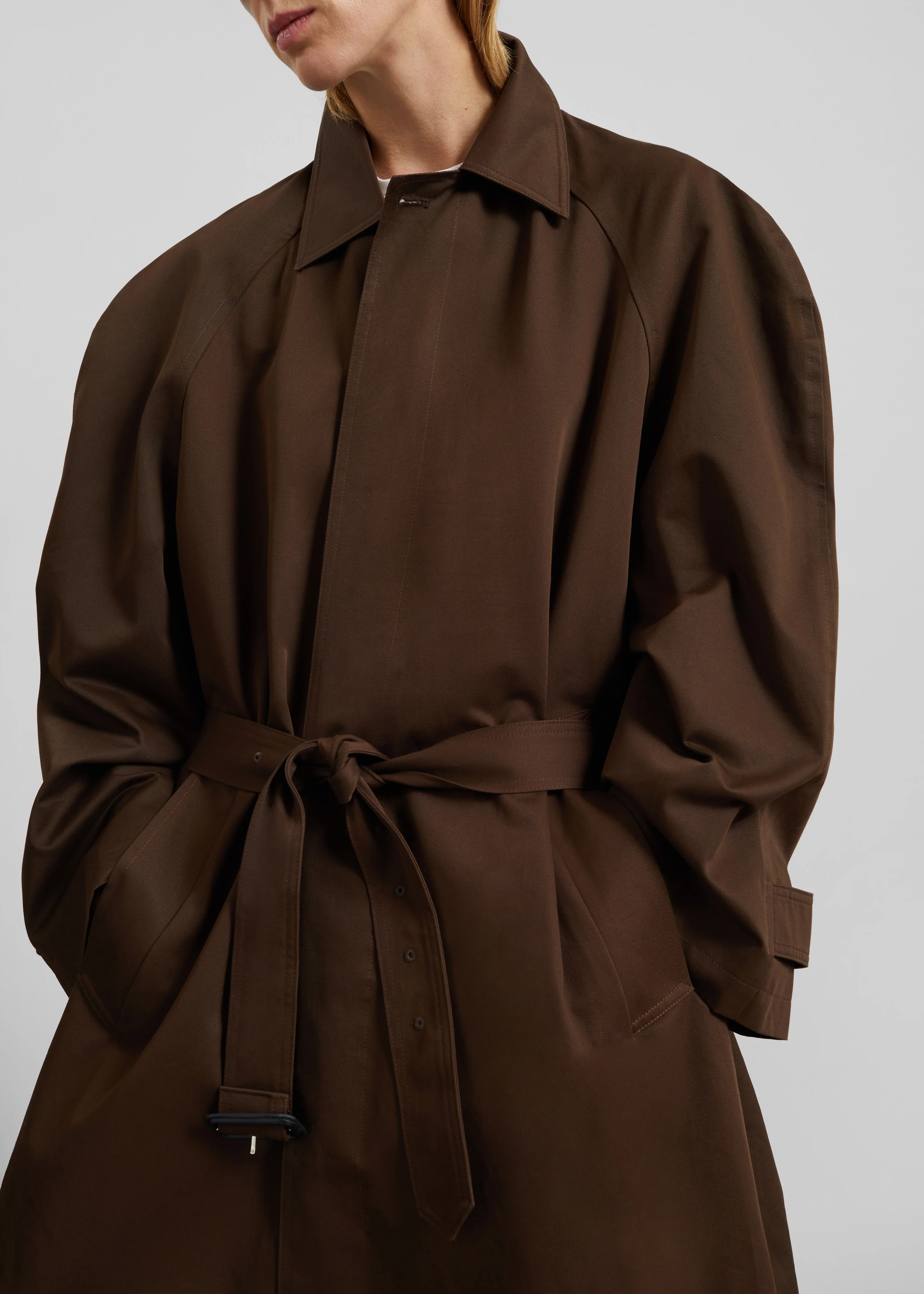 Malmedy Oversized Long Coat - Brown - Image 3