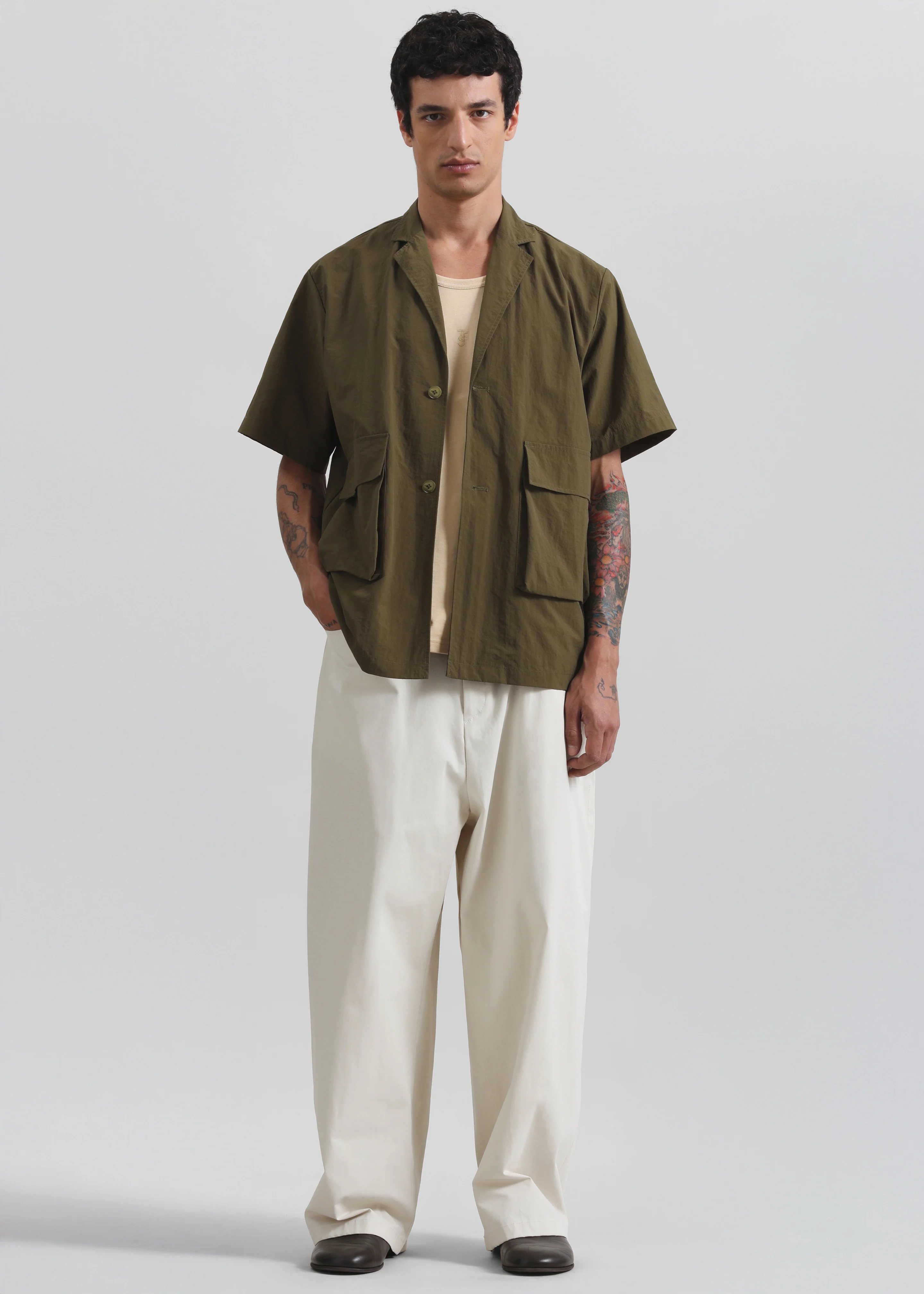 Malton Wide Trousers - Ecru - Image 7