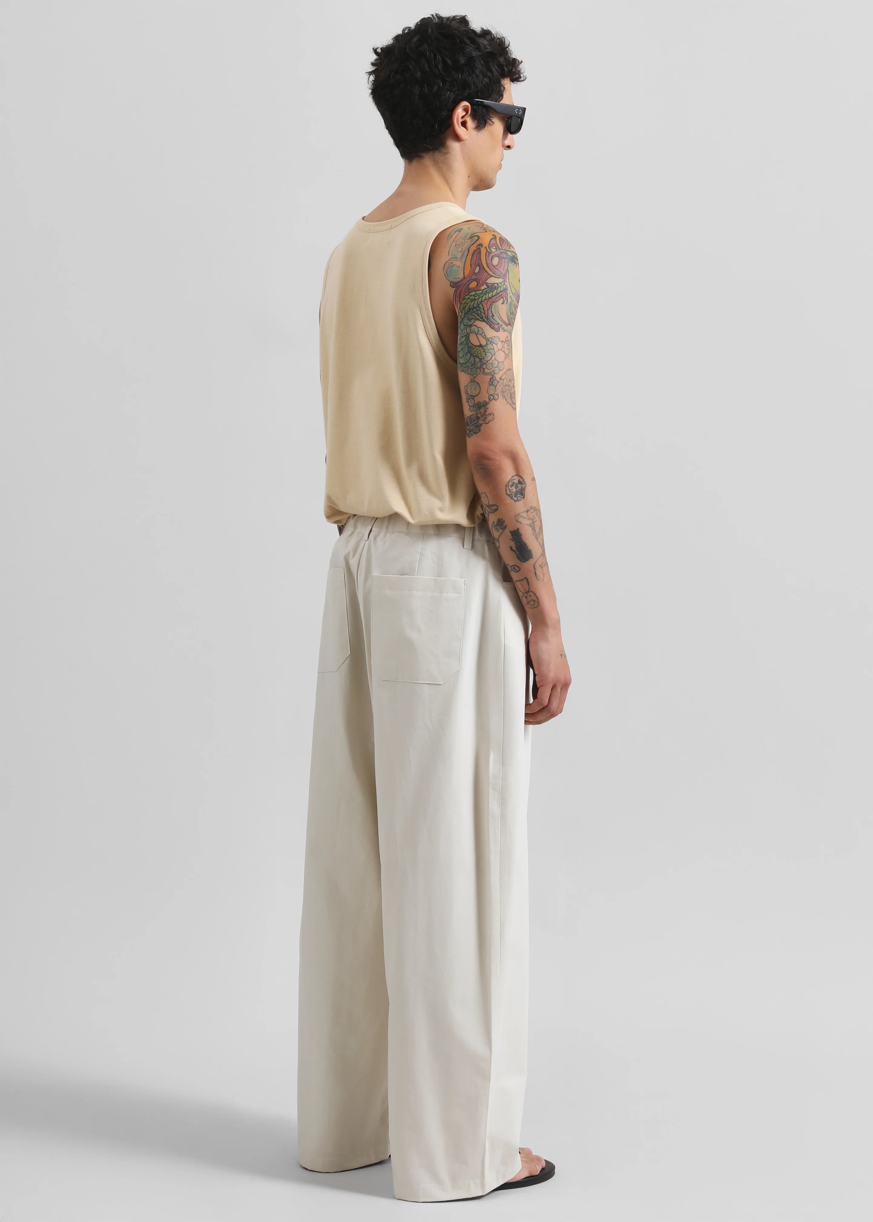 Malton Wide Trousers - Ecru - Image 8