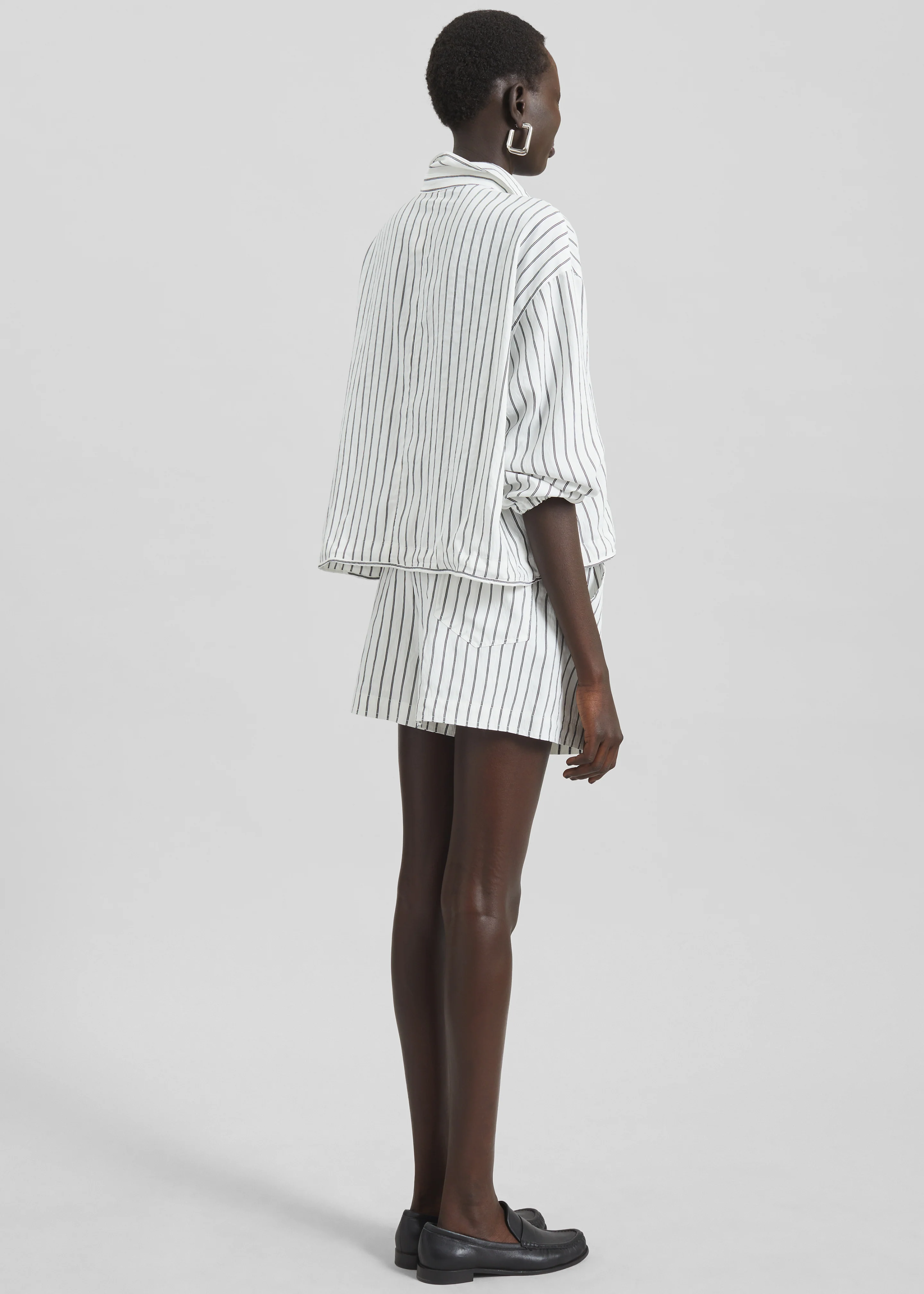 Manisa Mini Shorts - White/Black Stripe - Image 8