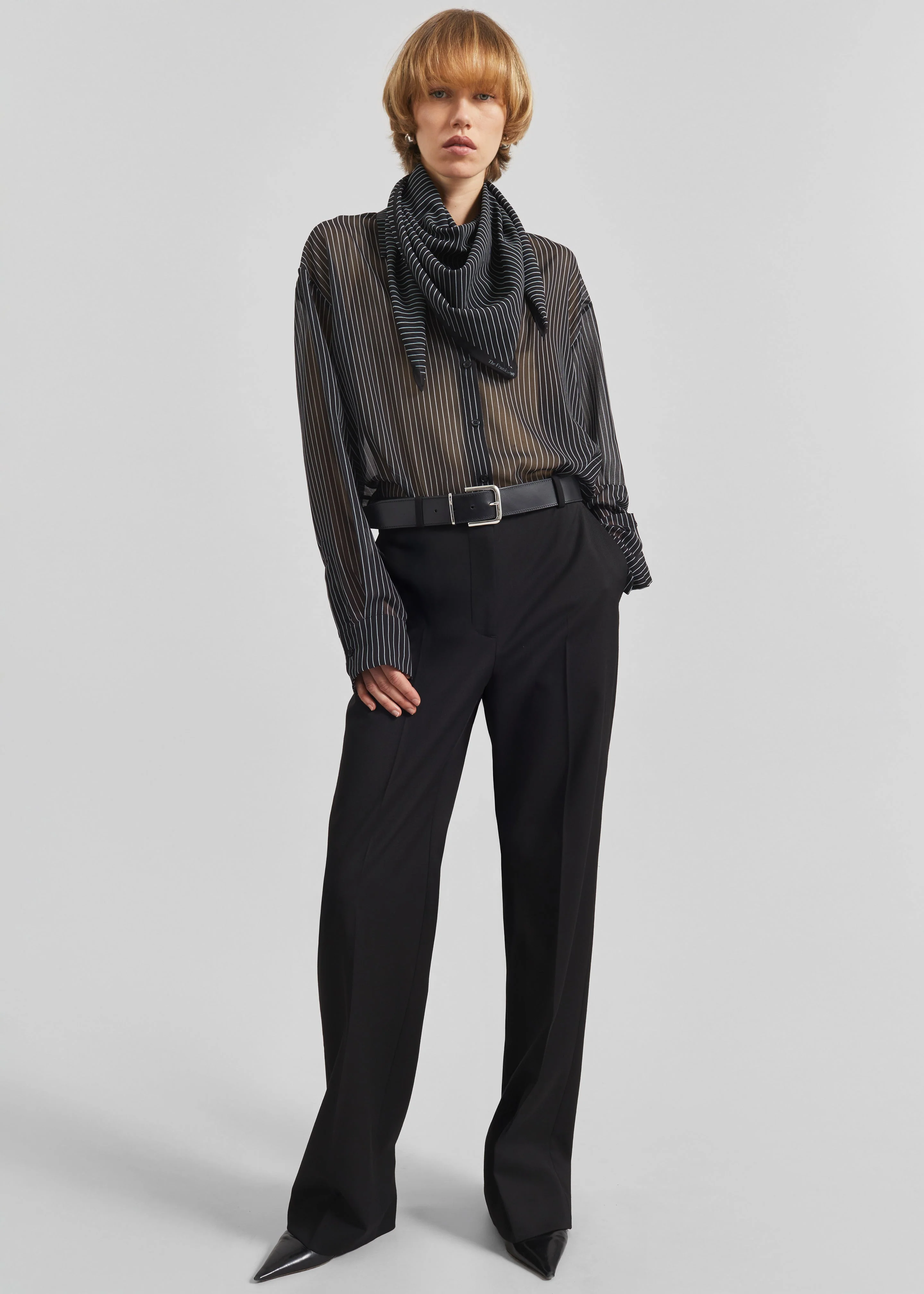 Marais Striped Scarf - Black/White - Image 2