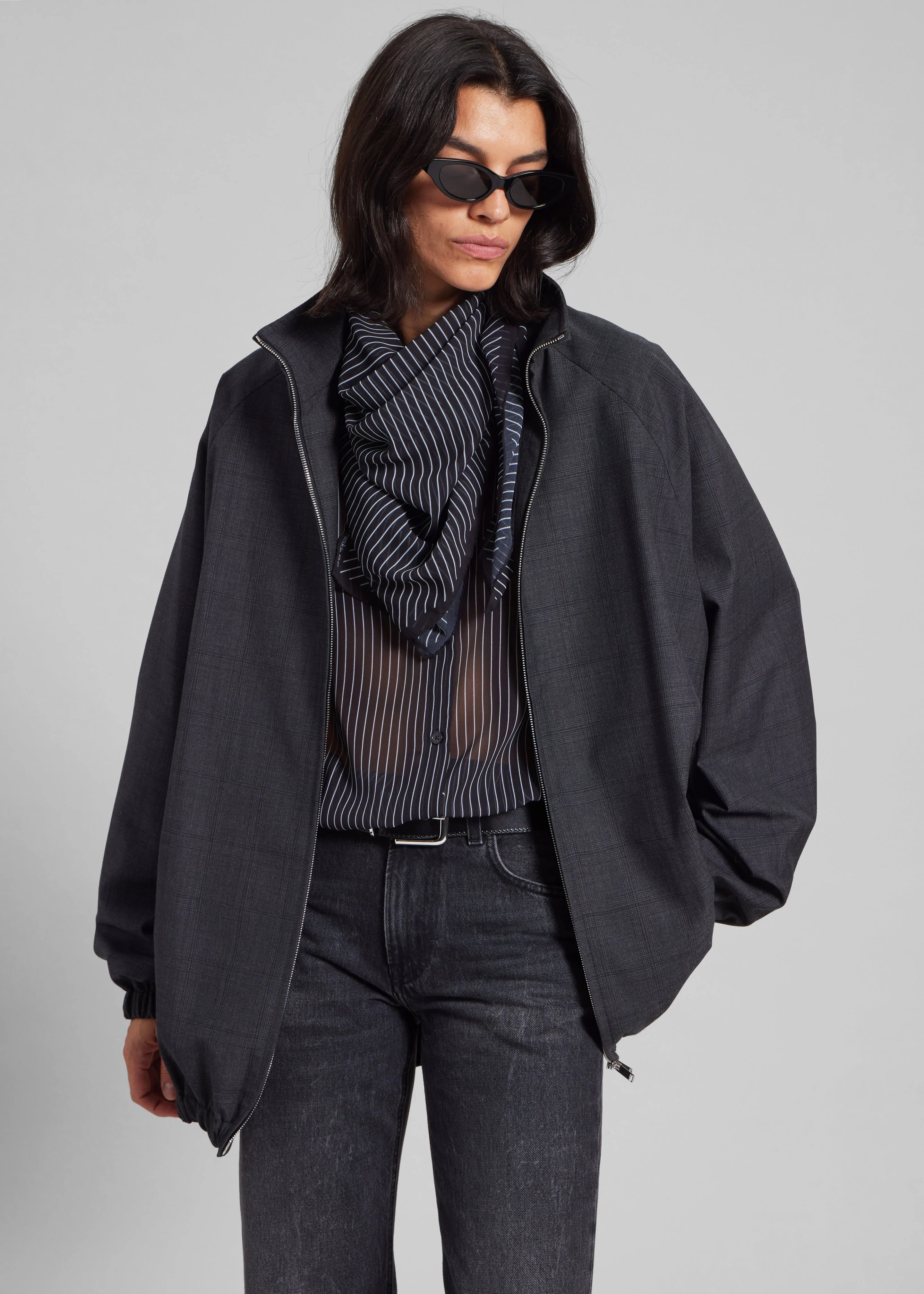 Marais Striped Scarf - Black/White - Image 3