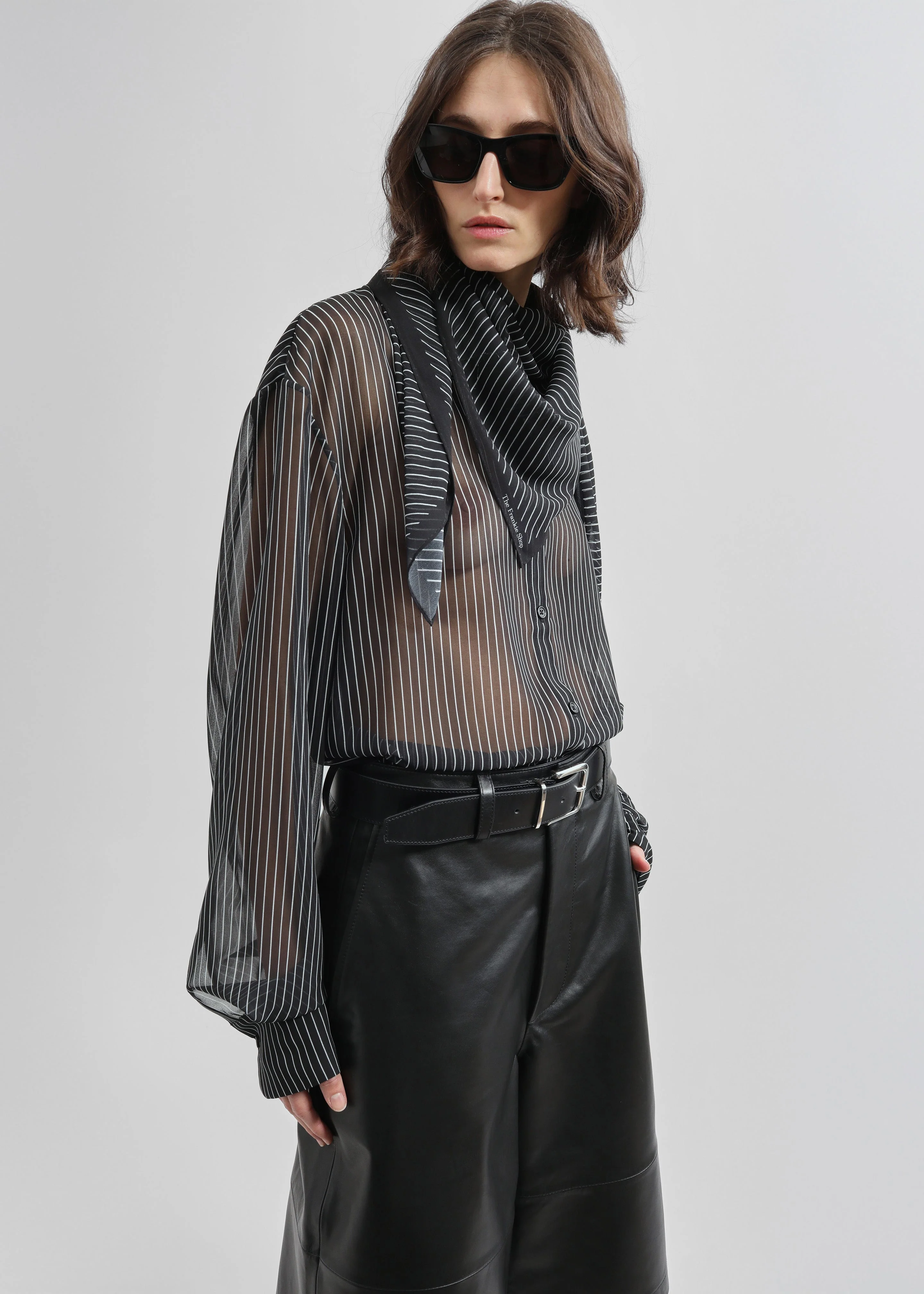 Marais Striped Scarf - Black/White - Image 6