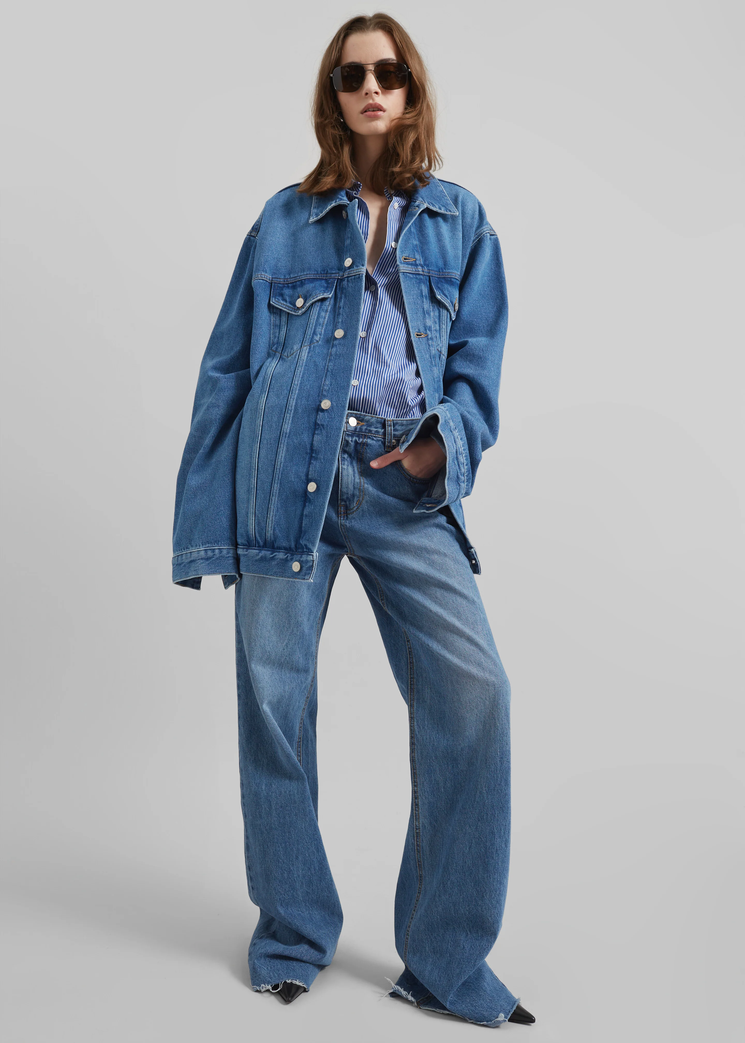Marden Denim Jacket - Medium Wash - Image 5