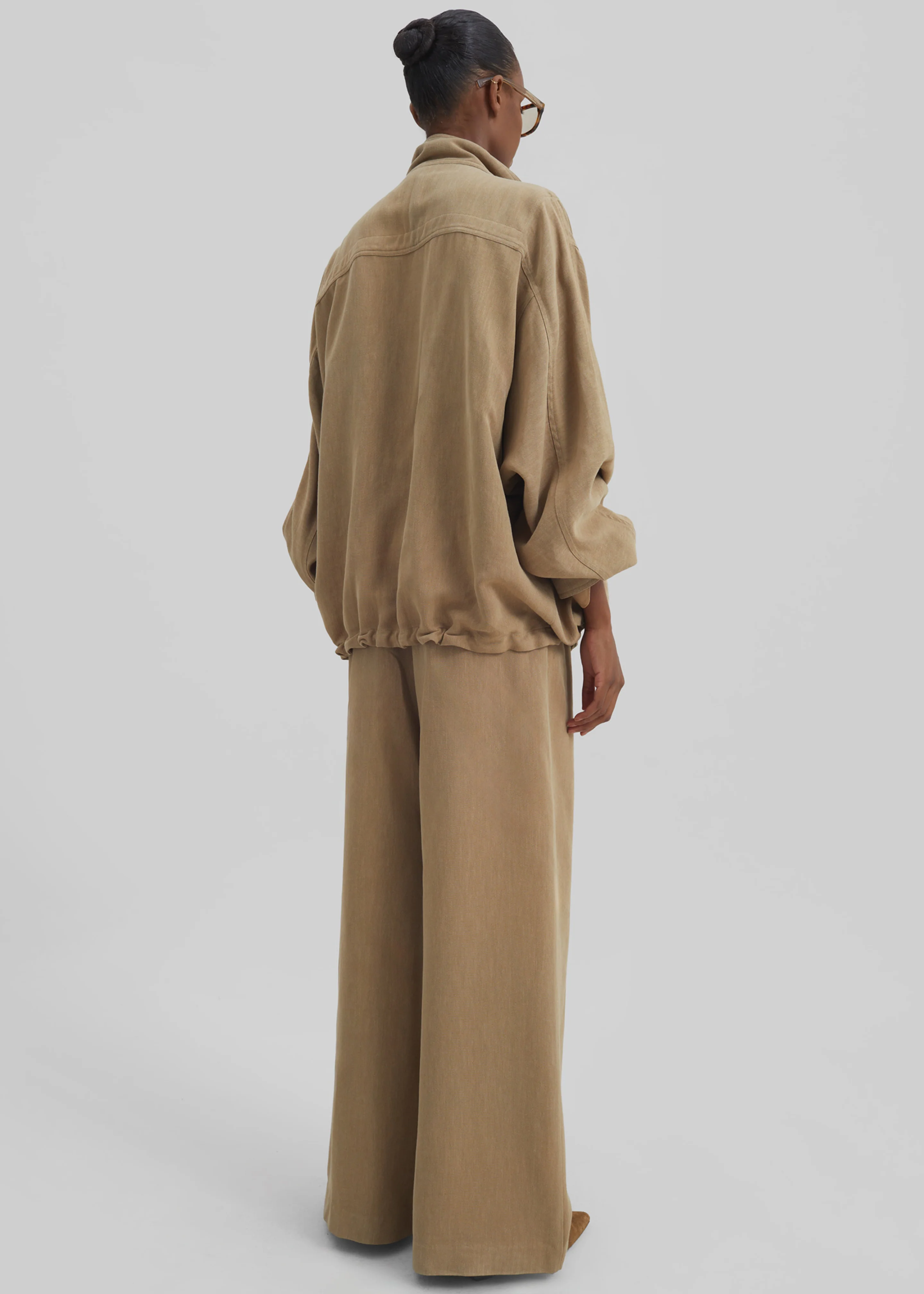 Marfa Linen Pleated Trousers - Camel - Image 7