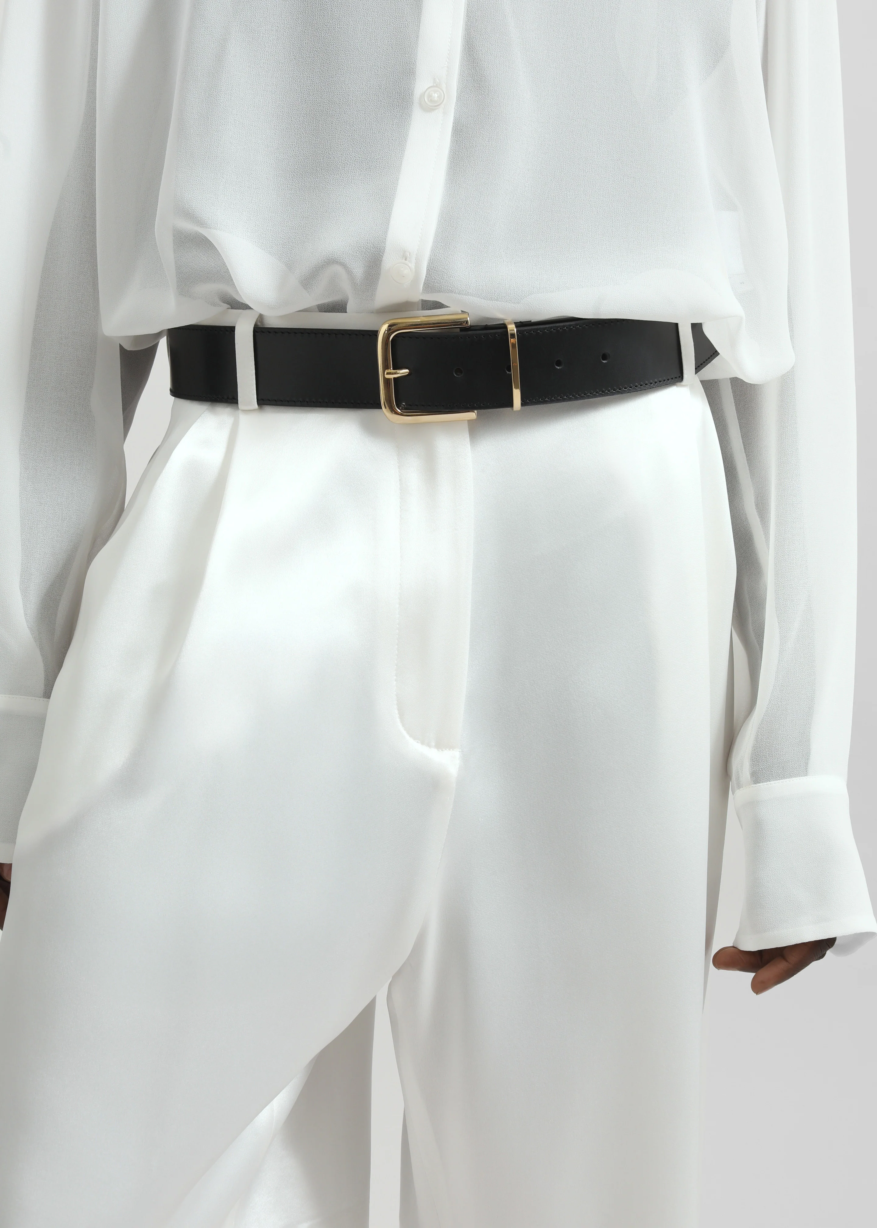 Marfa Pleated Satin Bermuda Shorts - White - Image 3