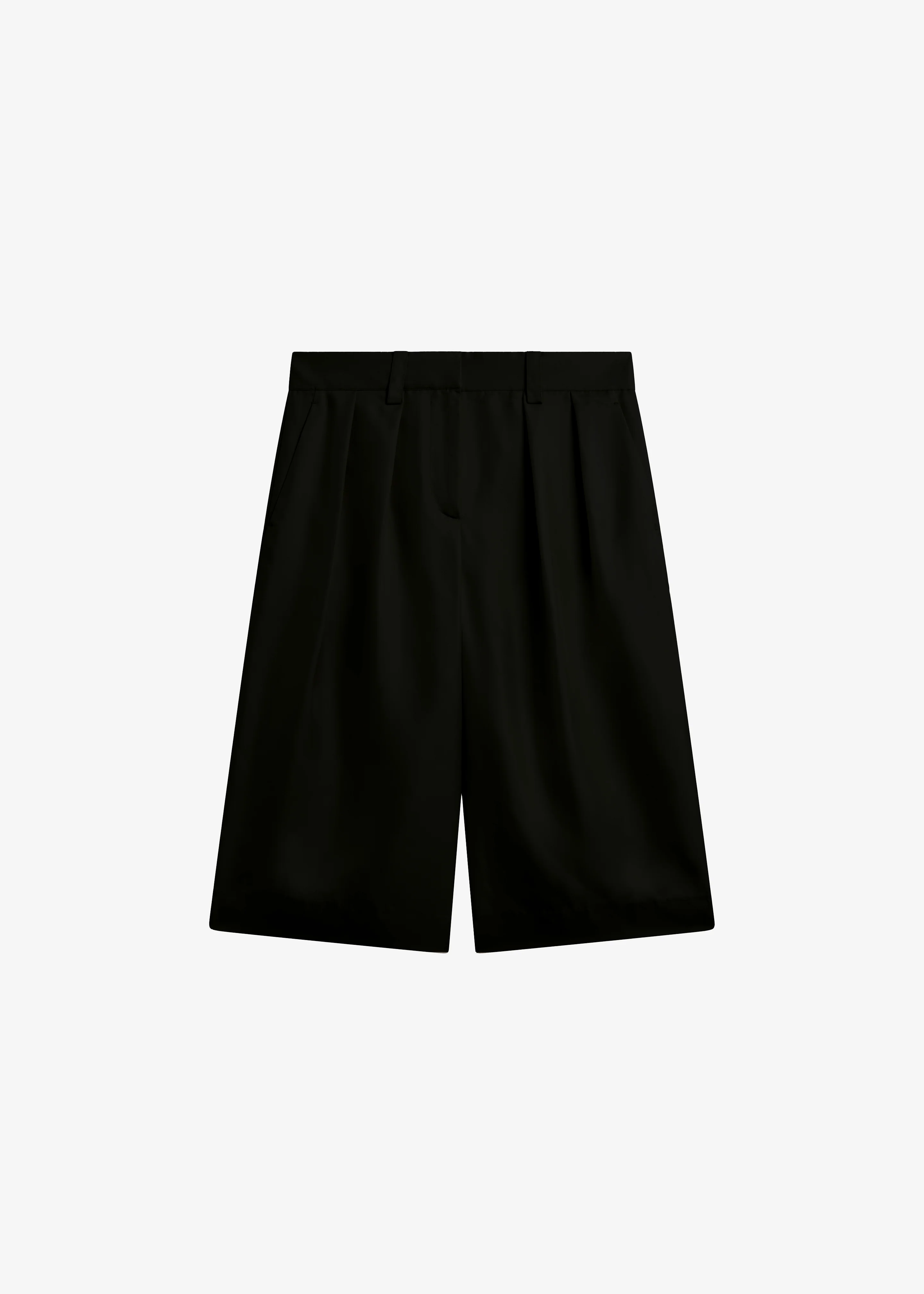 Marfa Pleated Silk Bermuda Shorts - Black - Image 9