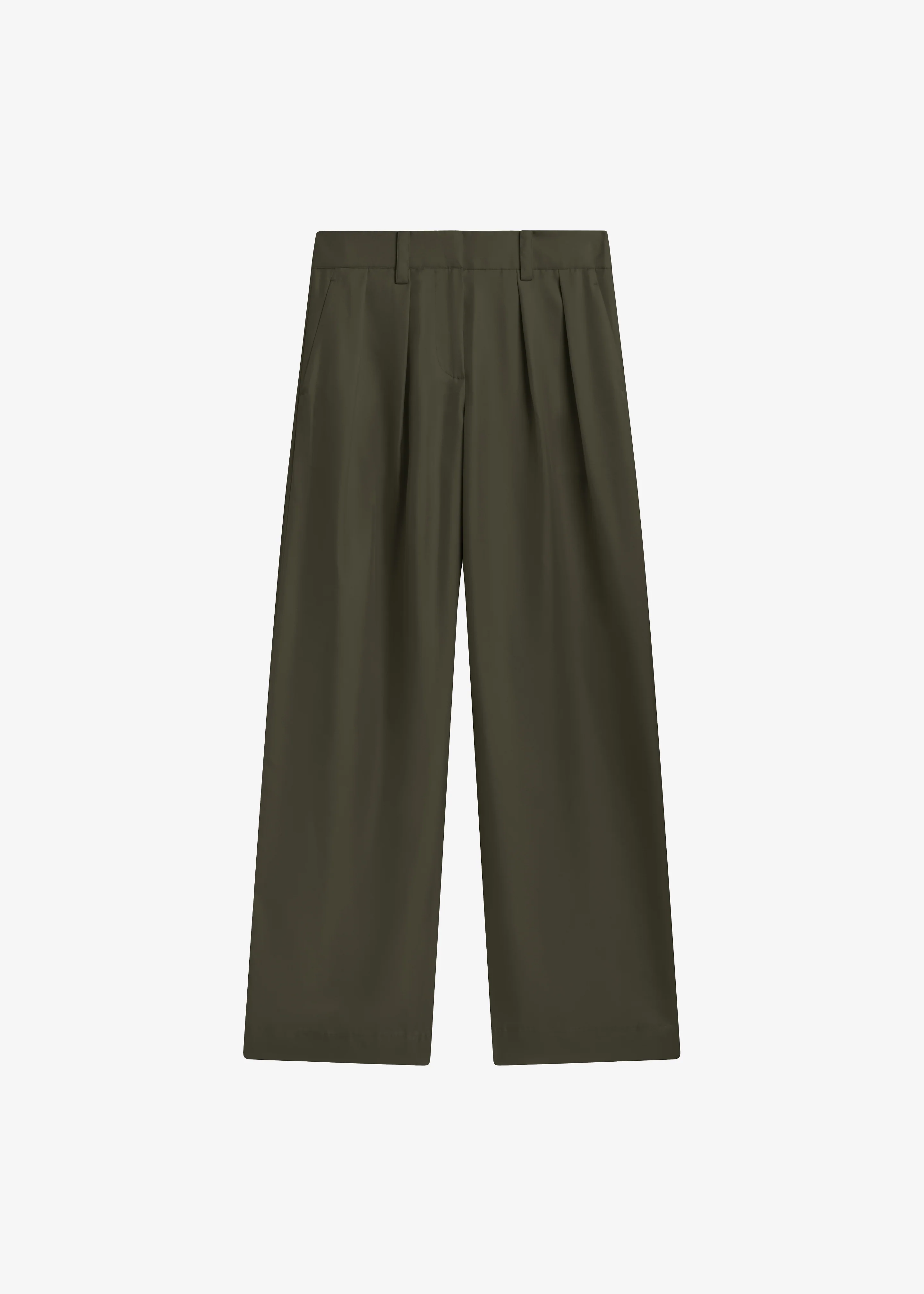 Marfa Pleated Silk Trousers - Khaki - Image 8