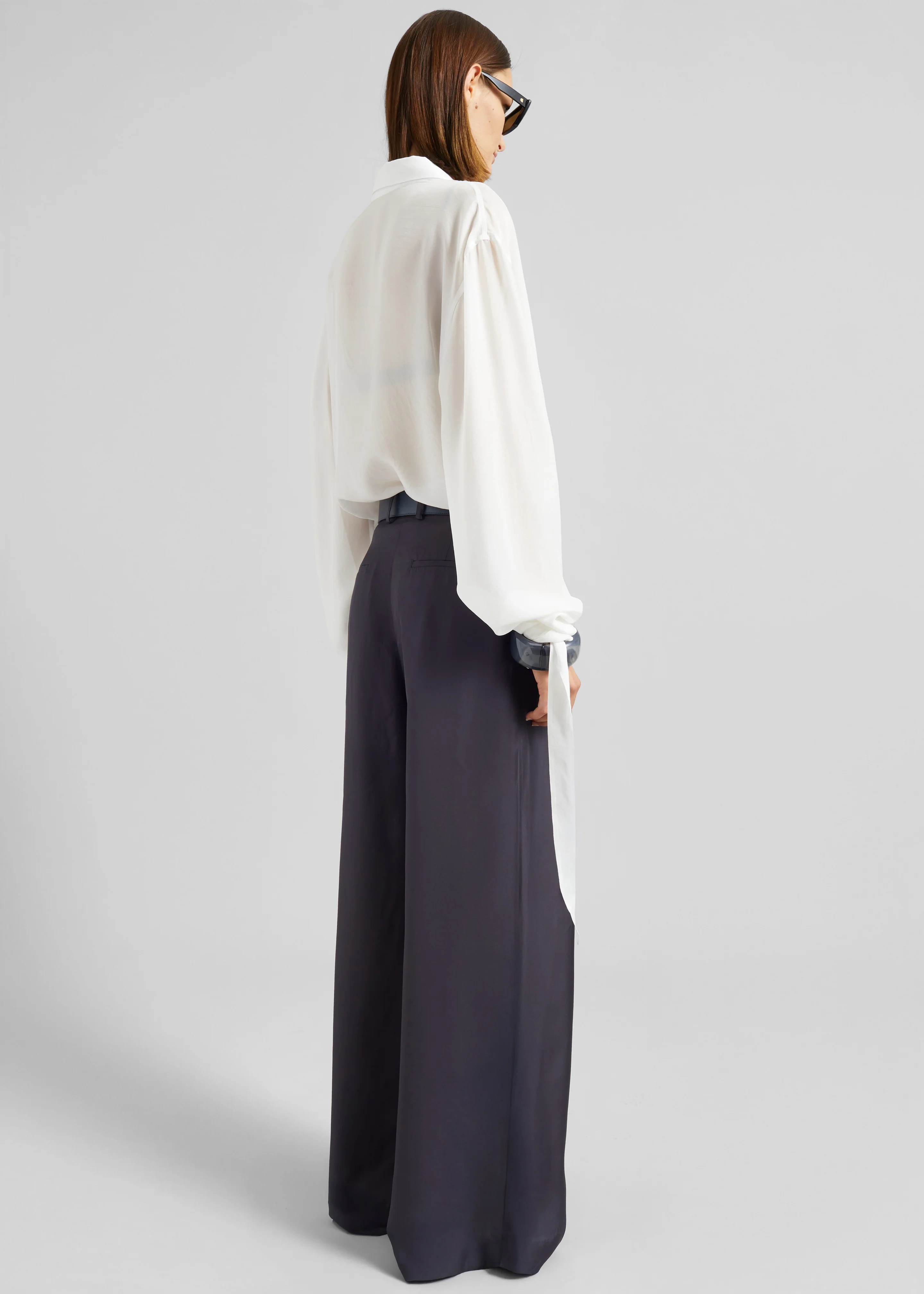 Marfa Pleated Silk Trousers - Storm Grey - Image 6