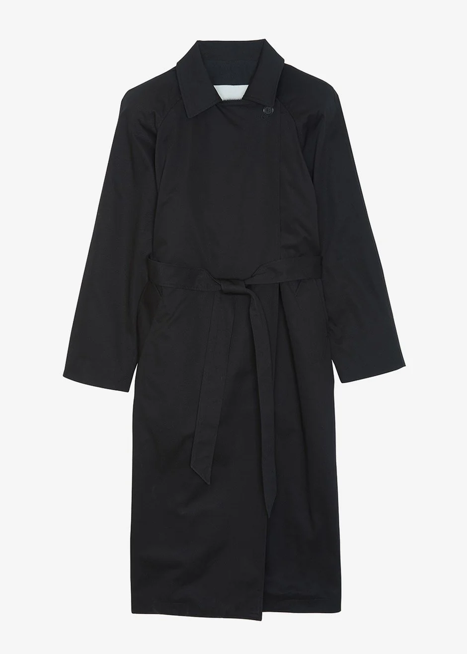 Marisol Box Shoulder Trench - Black - Image 13