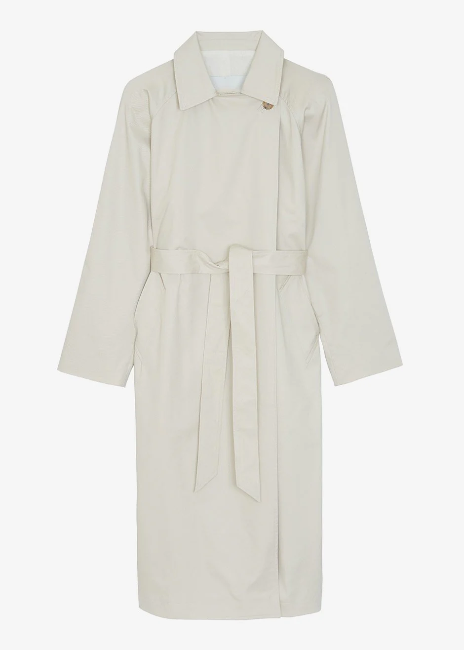 Marisol Box Shoulder Trench - Bone - Image 15