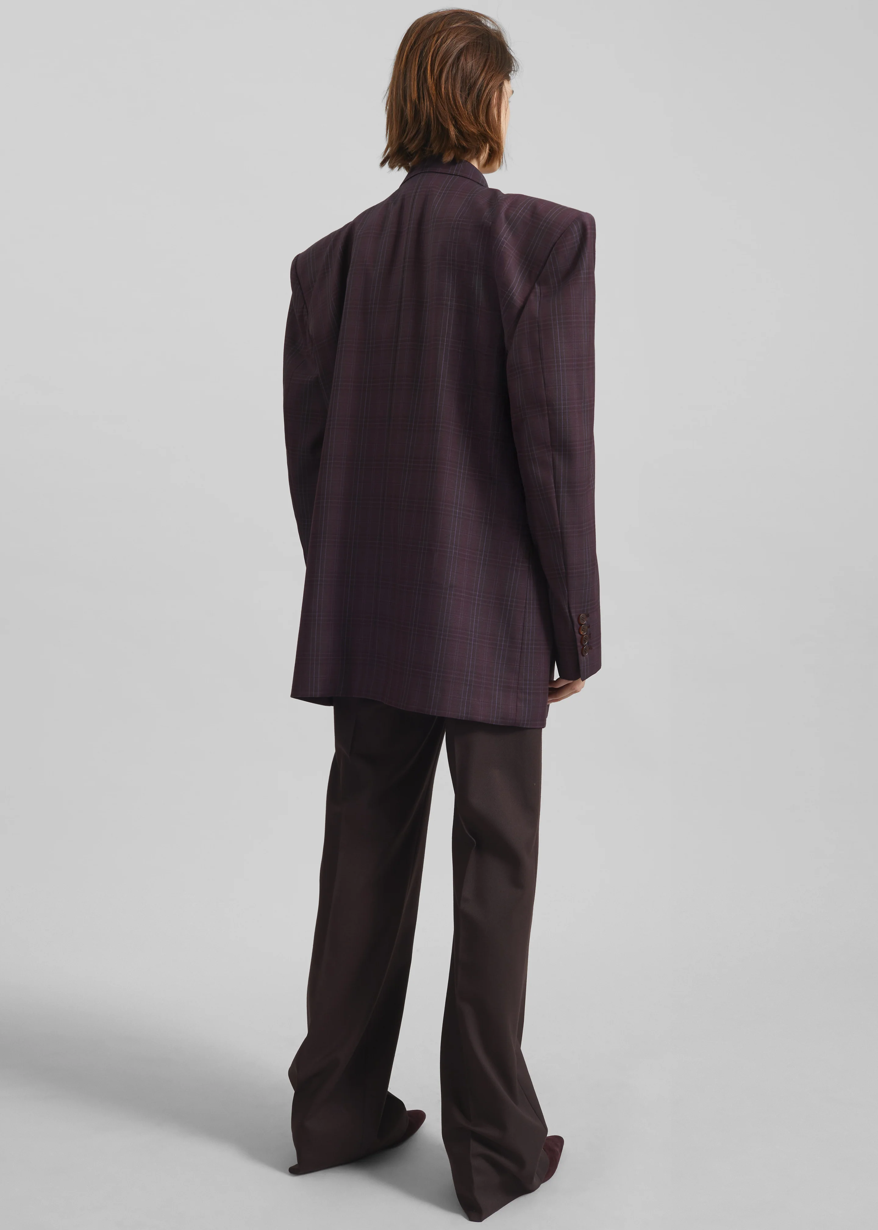Marnay Padded Blazer - Burgundy Plaid - Image 8